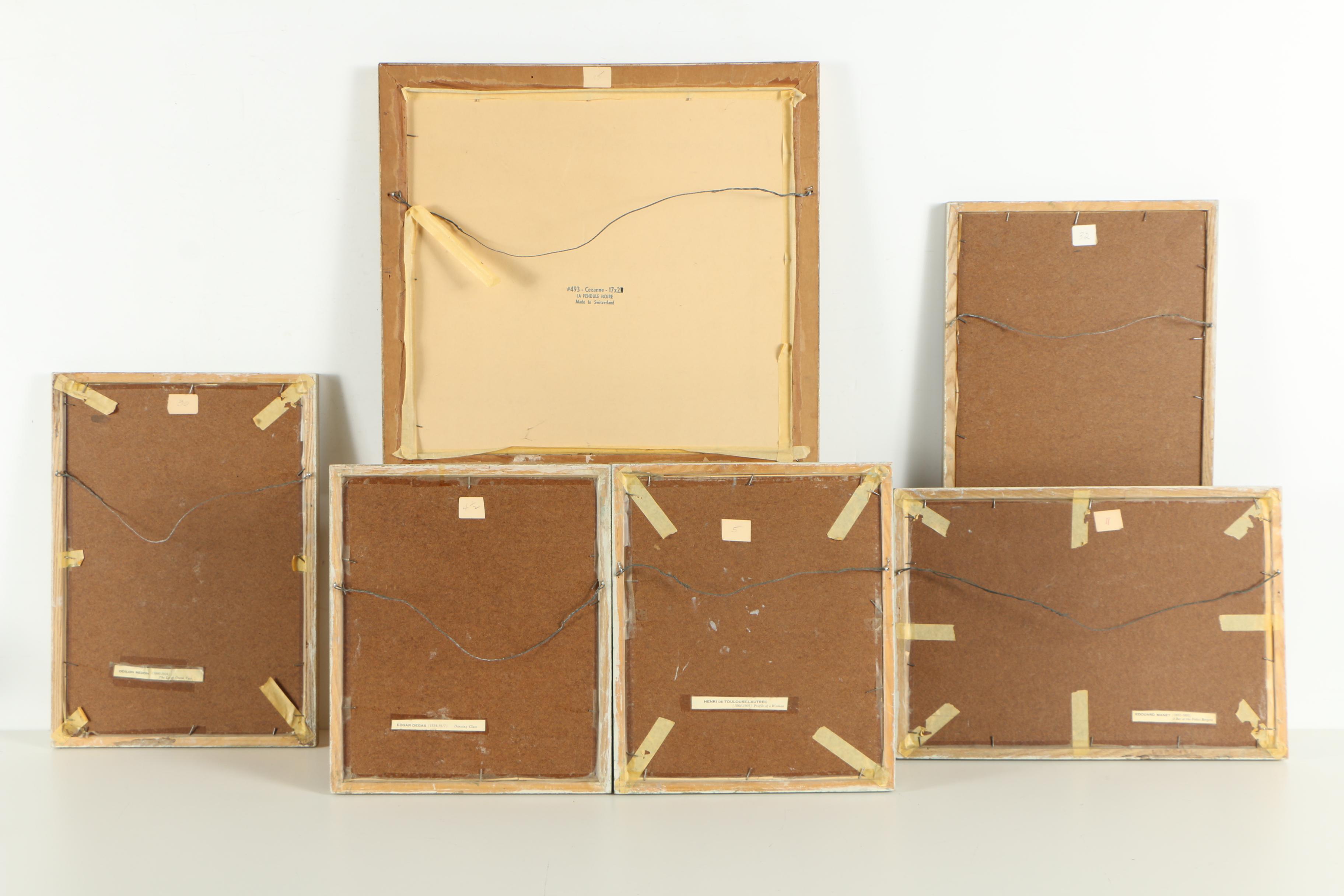 Offset Lithograph Reproduction Prints Featuring Degas, Manet and Renoir