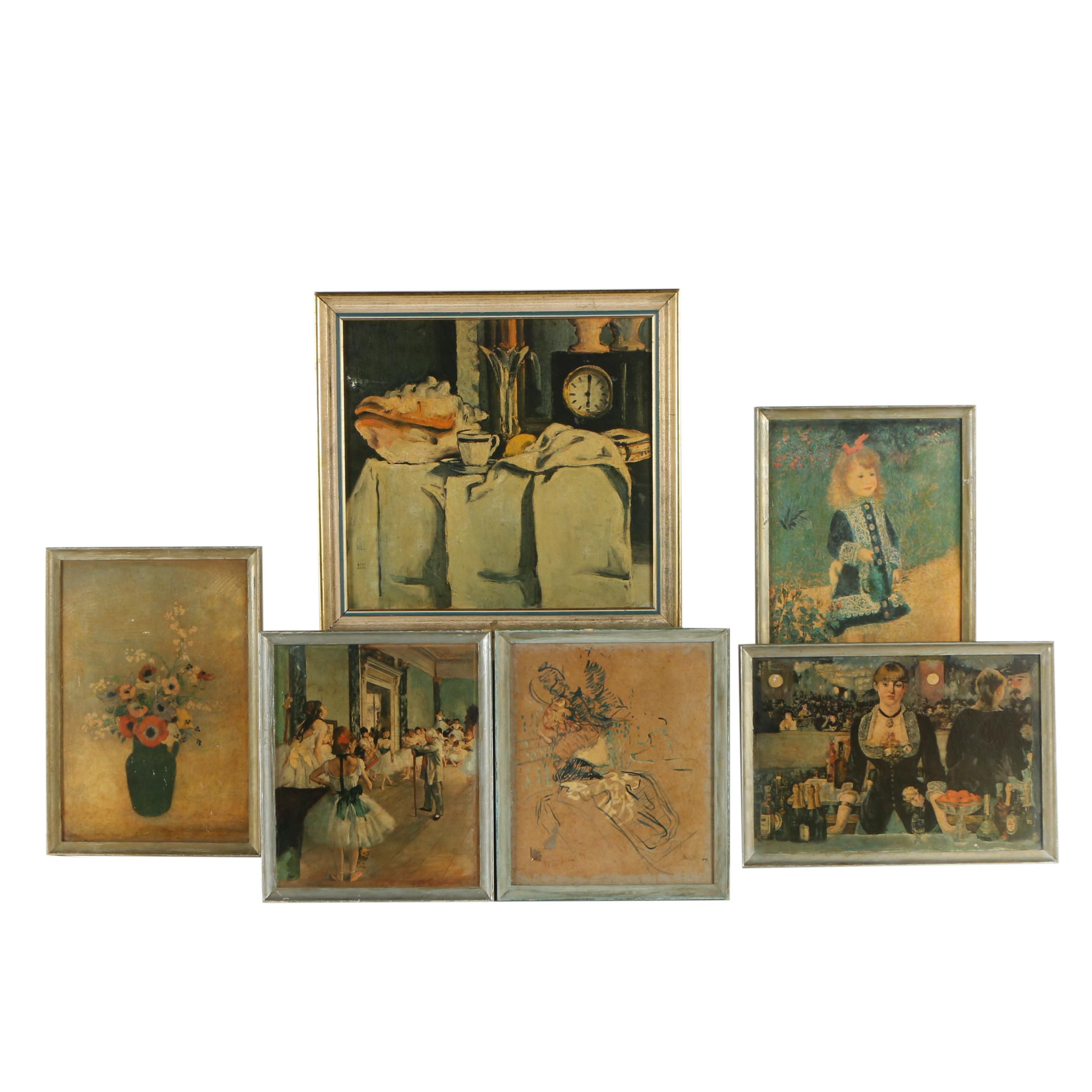 Offset Lithograph Reproduction Prints Featuring Degas, Manet and Renoir