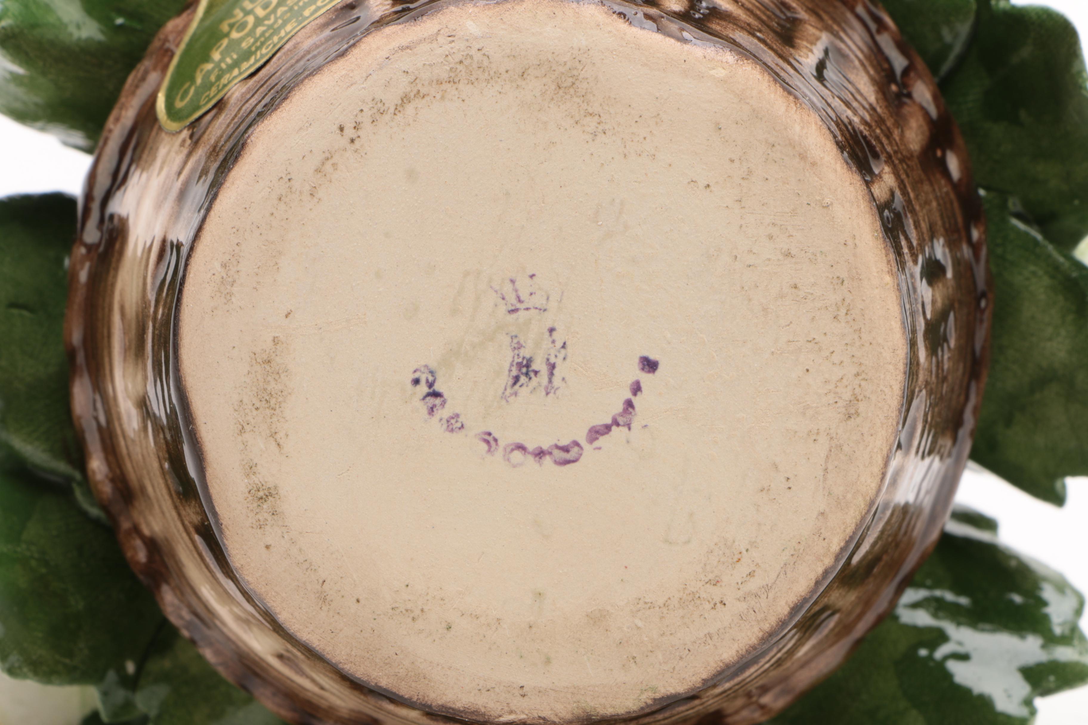 Nuova Capodimonte Ceramic Basket and Flowers