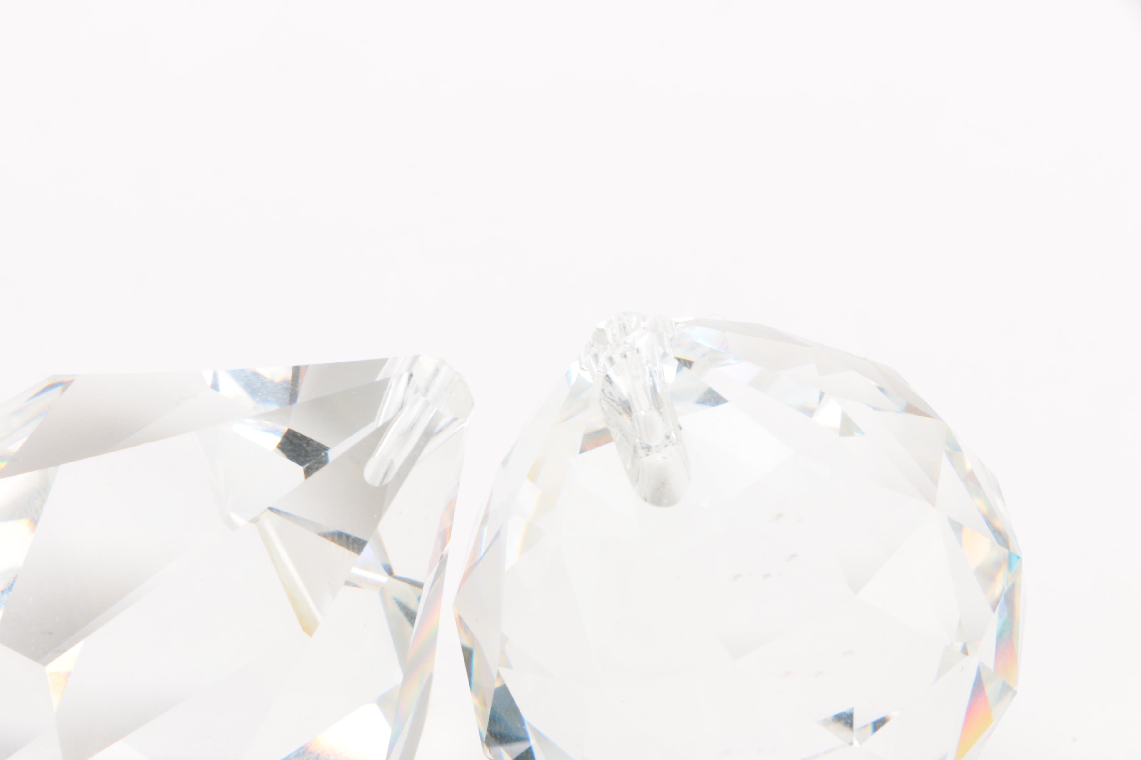 Swarovski Crystal Prism Ball on Stand with Other Faceted Crystals