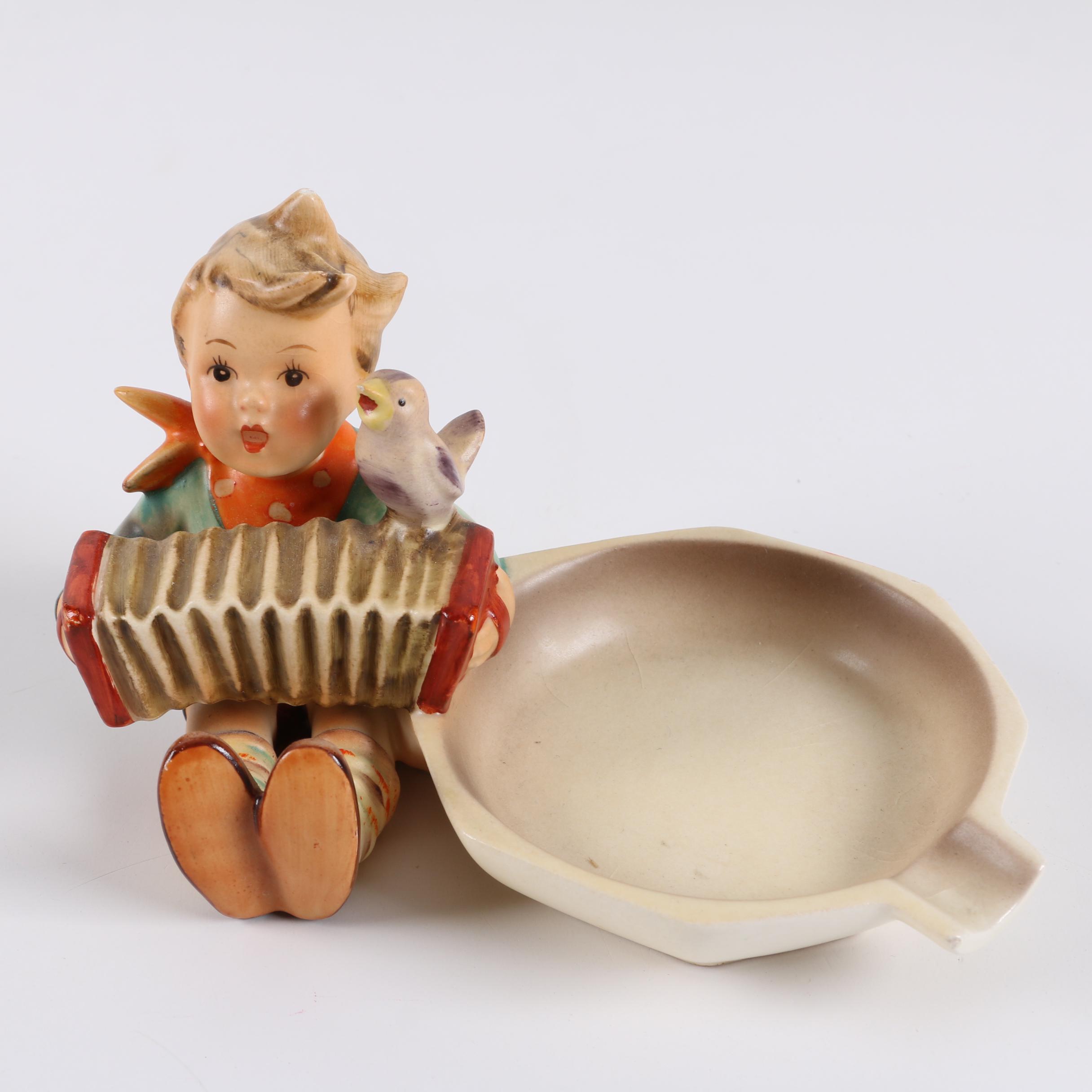 Hummel "Let's Sing" Ash Receiver and "Hear Ye, Hear Ye" Figurine