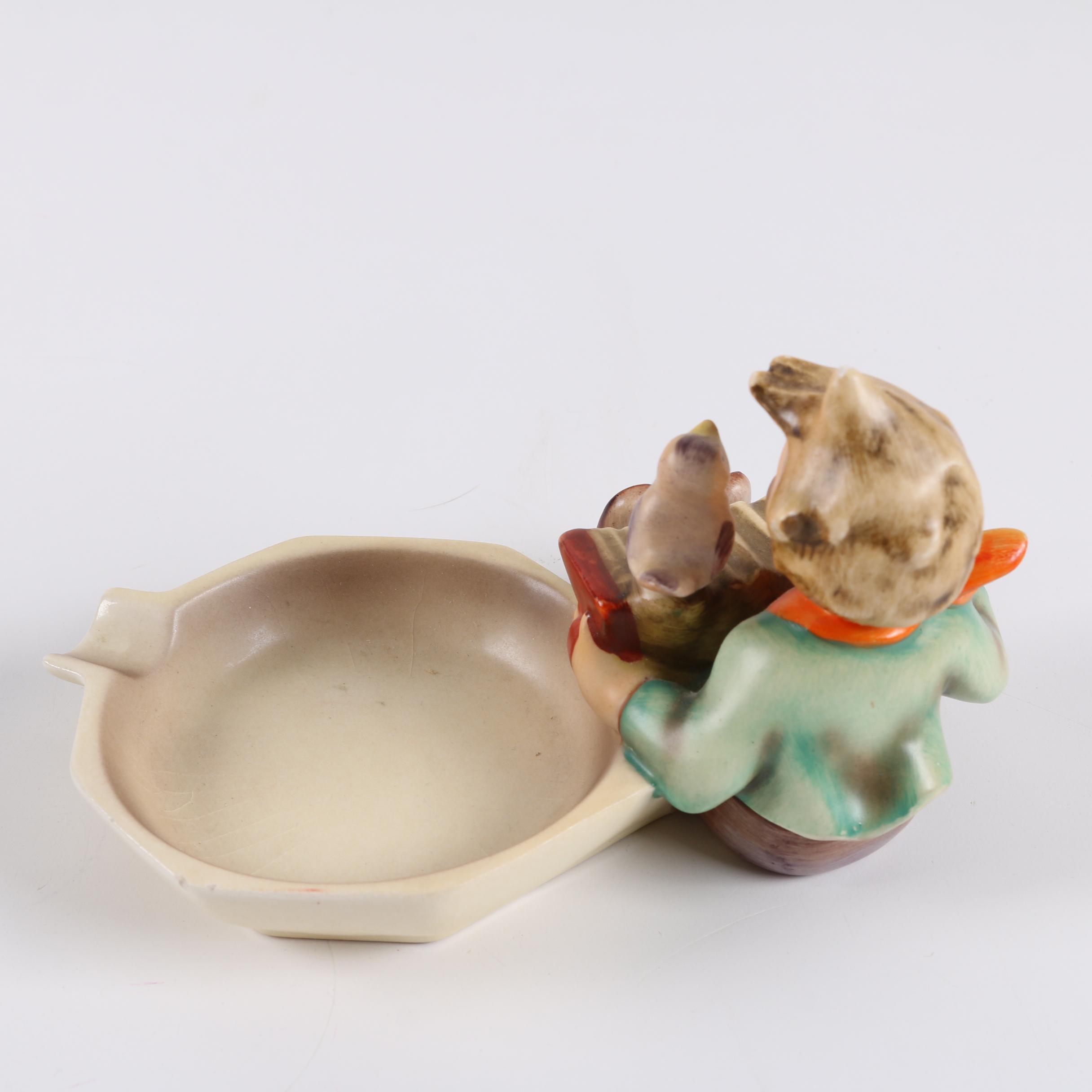 Hummel "Let's Sing" Ash Receiver and "Hear Ye, Hear Ye" Figurine