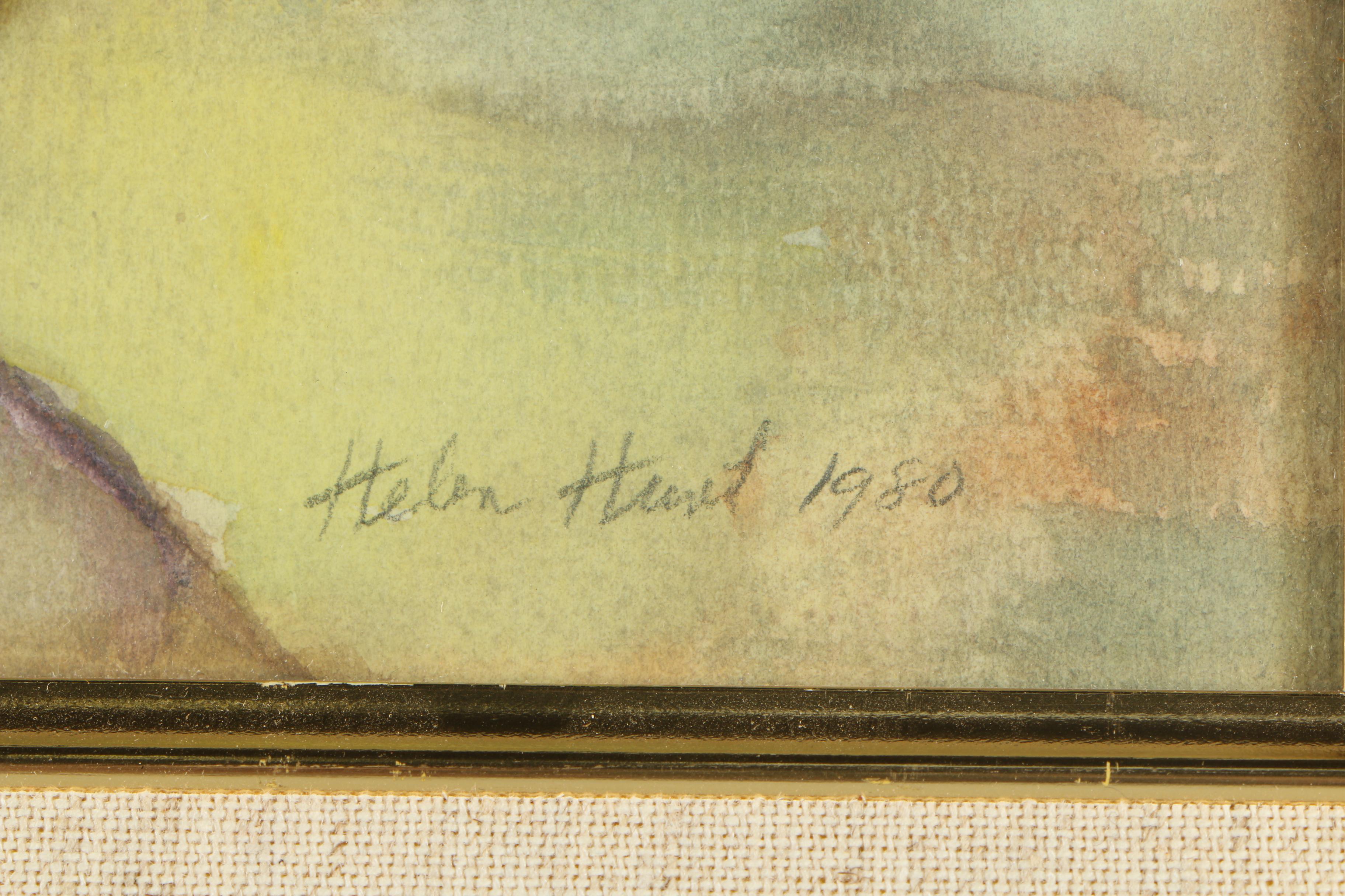 Helen Hinet Watercolor Painting of a Magnolia Flowers