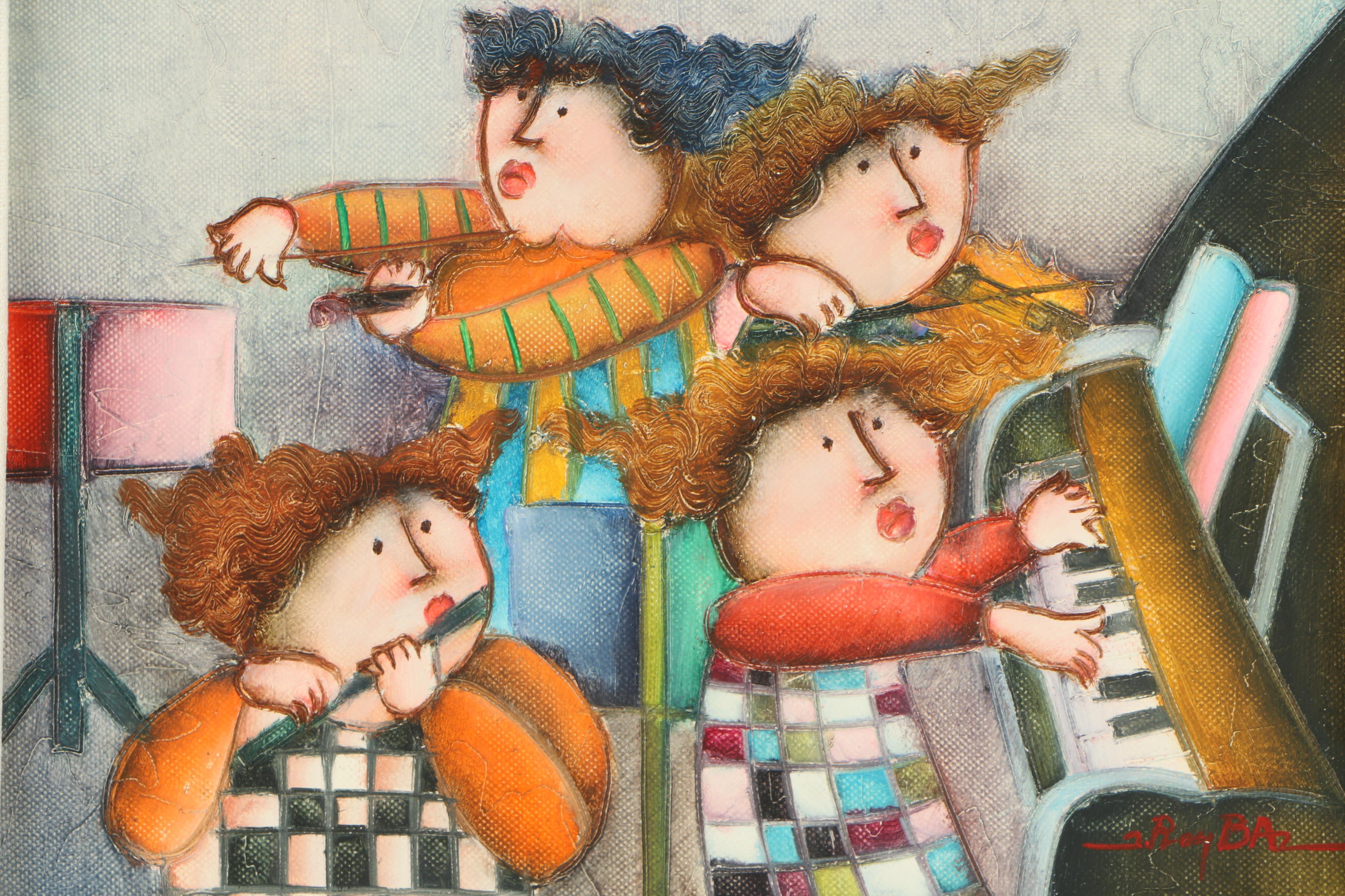 J. Roybal Oil Painting in the Manner of Graciela Rodo Boulanger