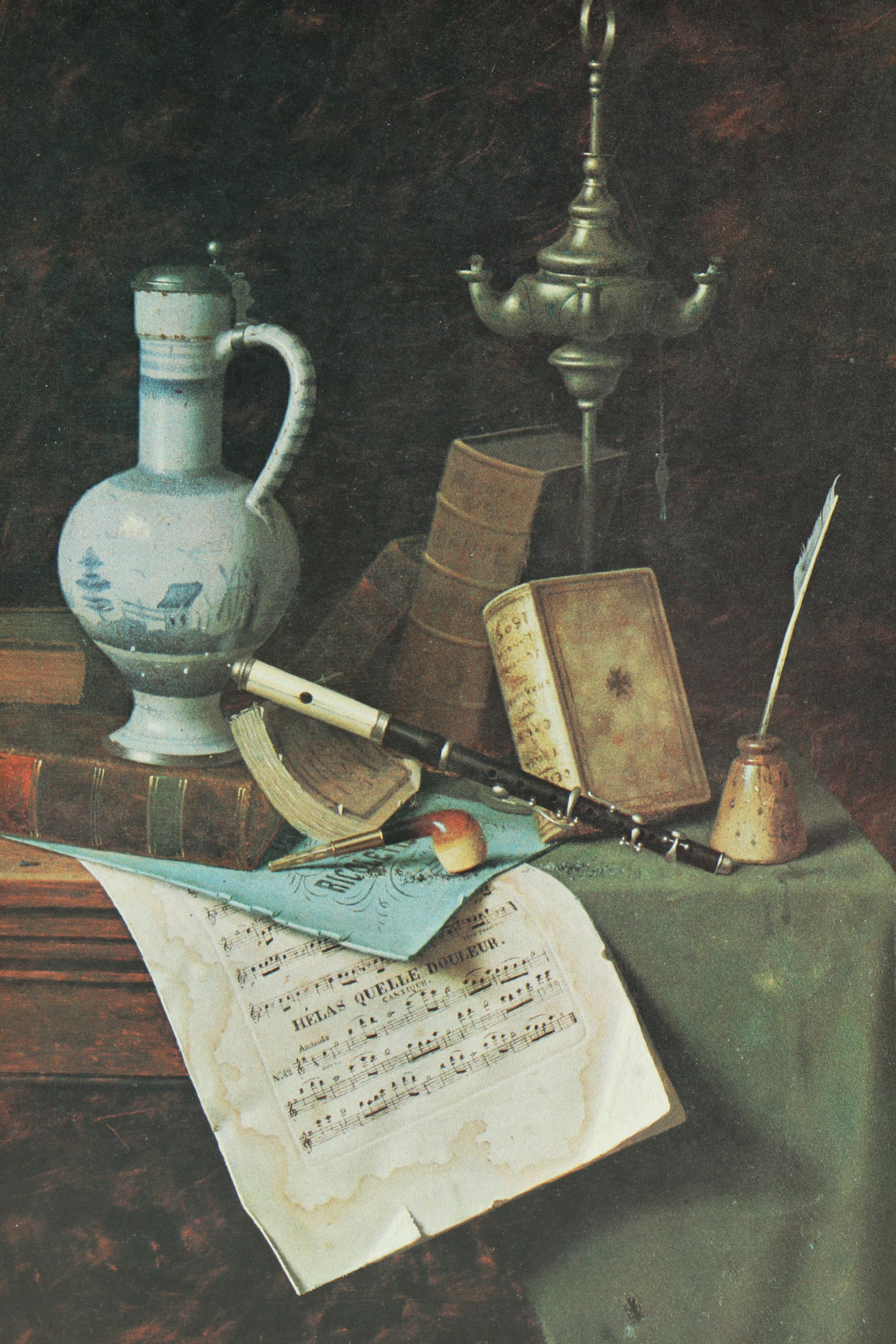 Offset Lithograph Print After William M. Harnett "My Gems"