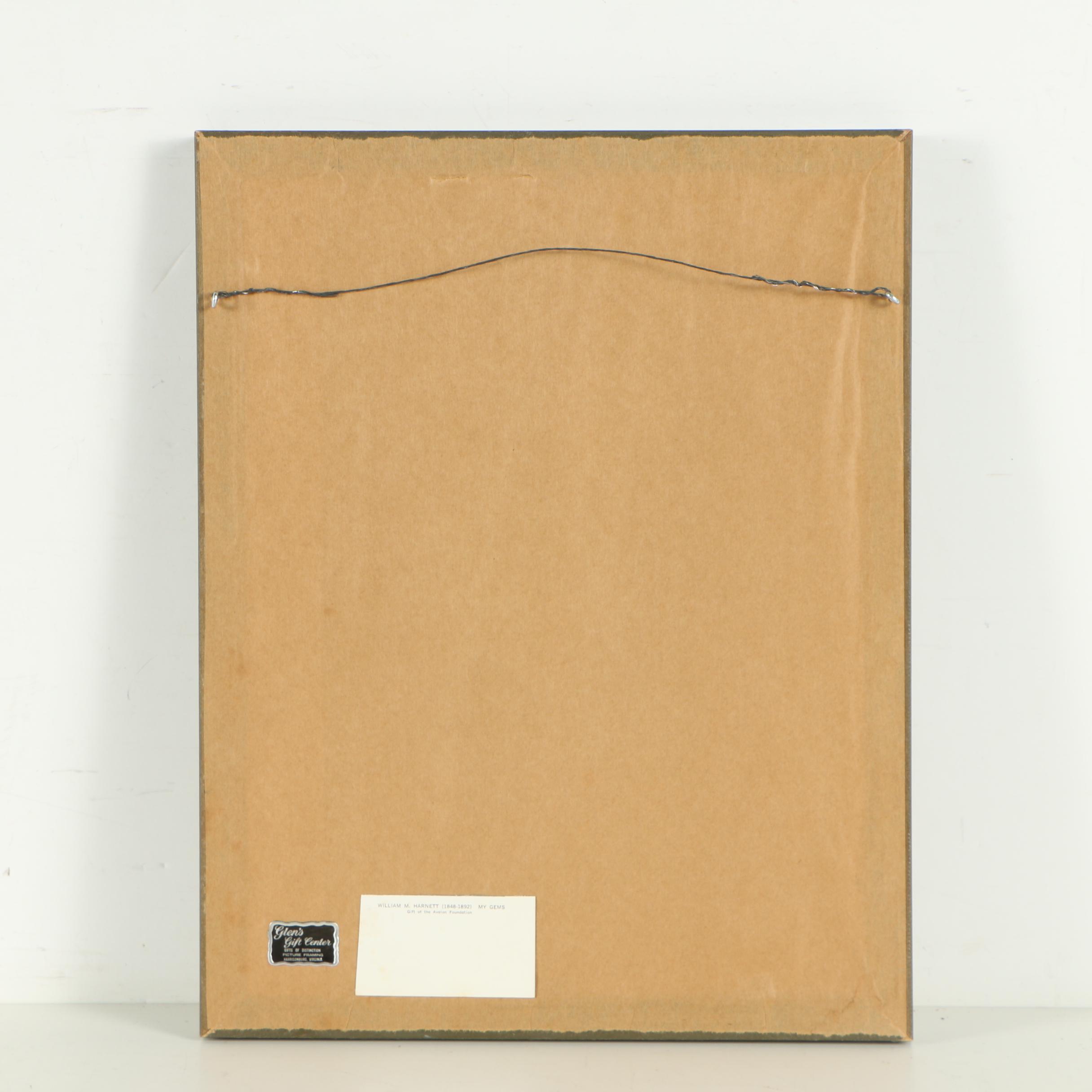 Offset Lithograph Print After William M. Harnett "My Gems"