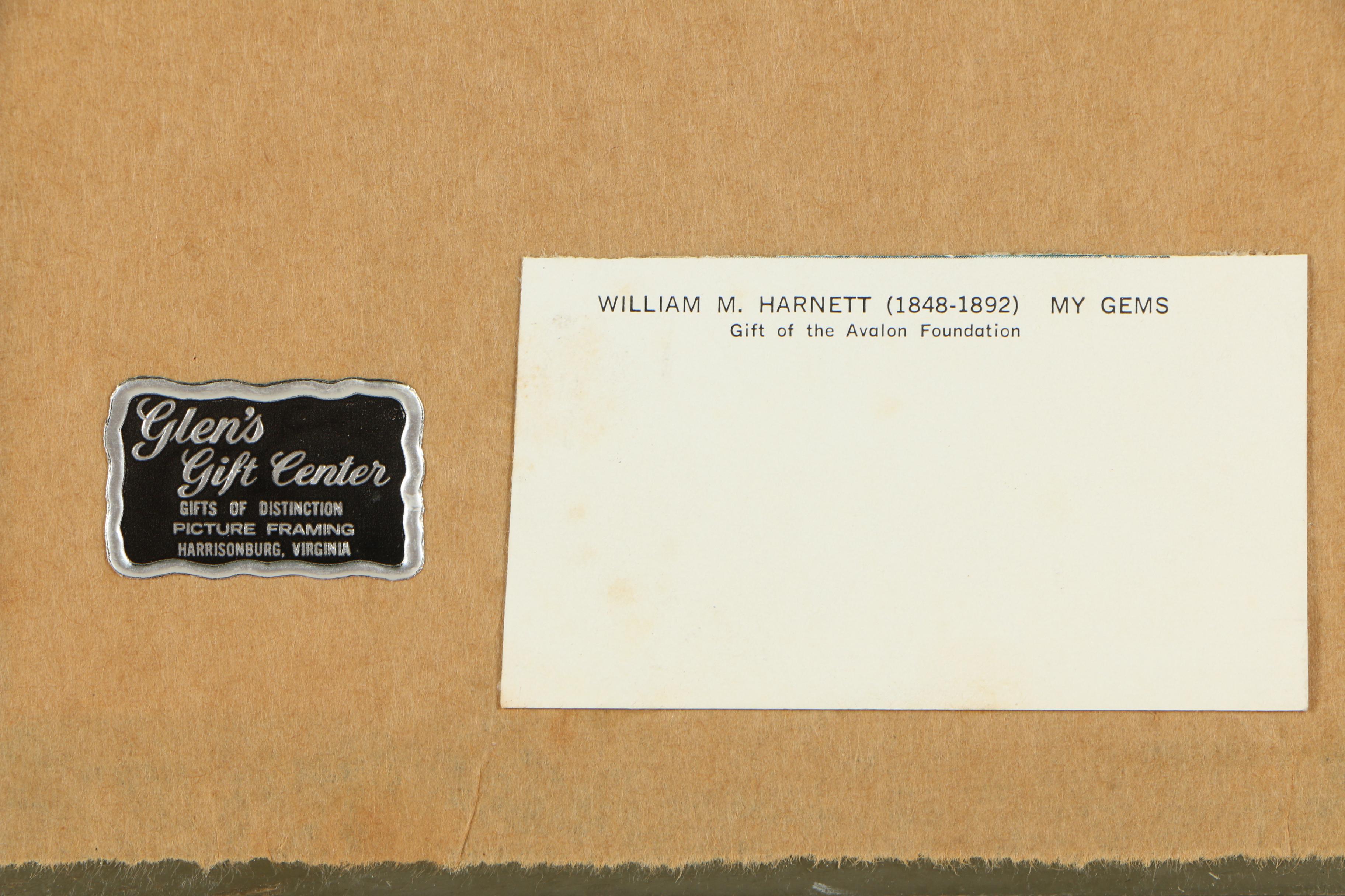 Offset Lithograph Print After William M. Harnett "My Gems"