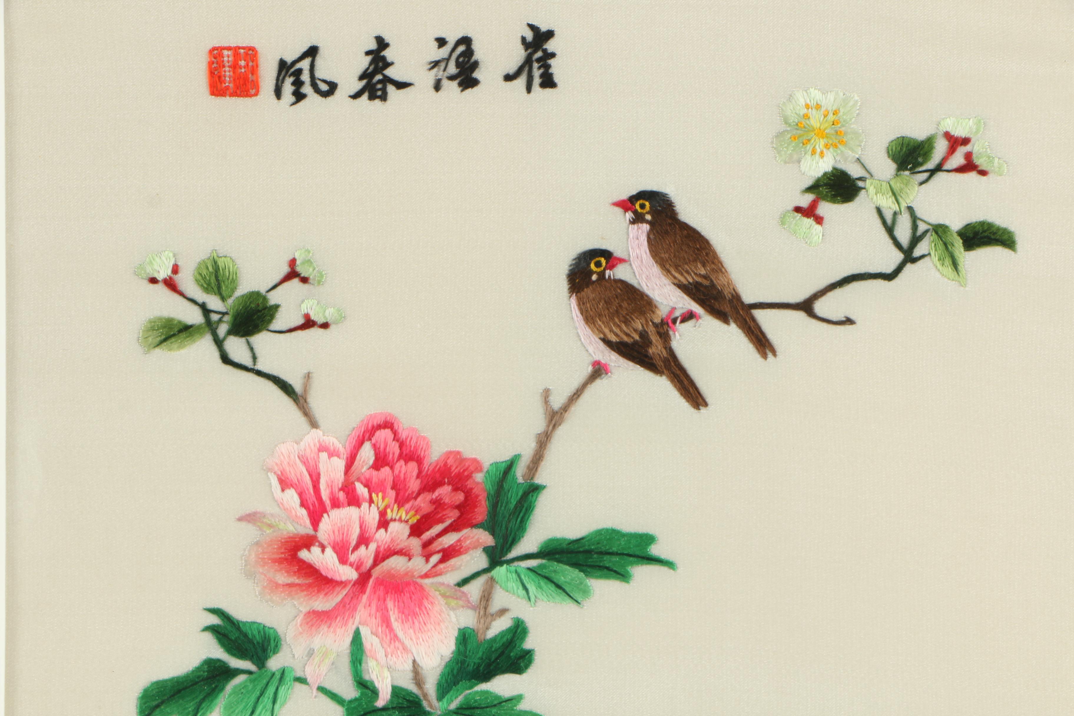 Chinese Silk Embroideries of Birds and Flowers