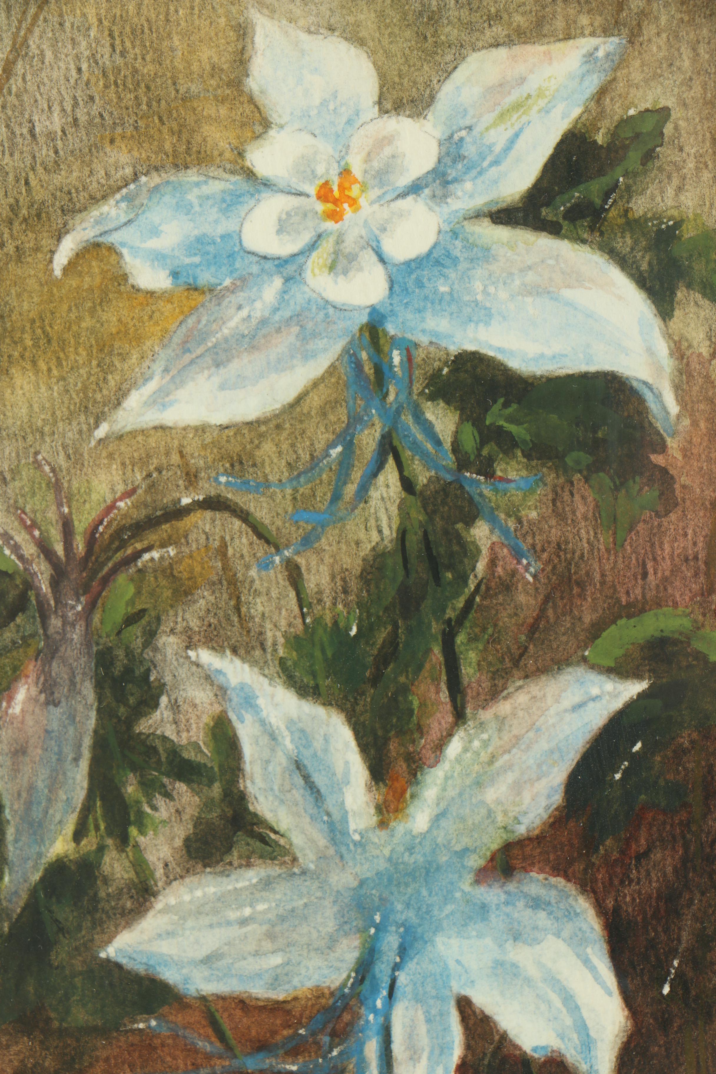 Audie Mullings Watercolor Painting "Columbine"