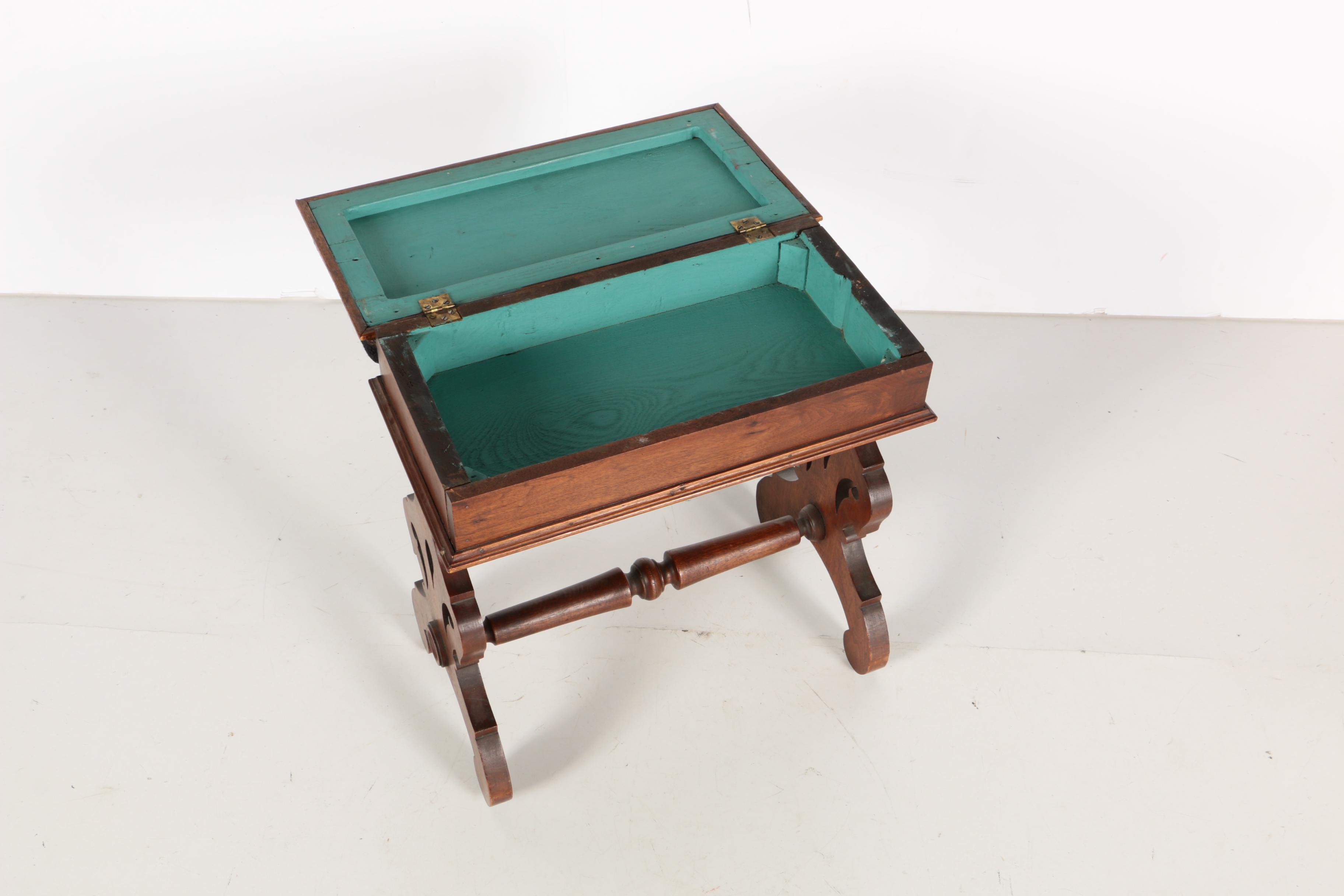 Tall Needlepoint Storage Stool