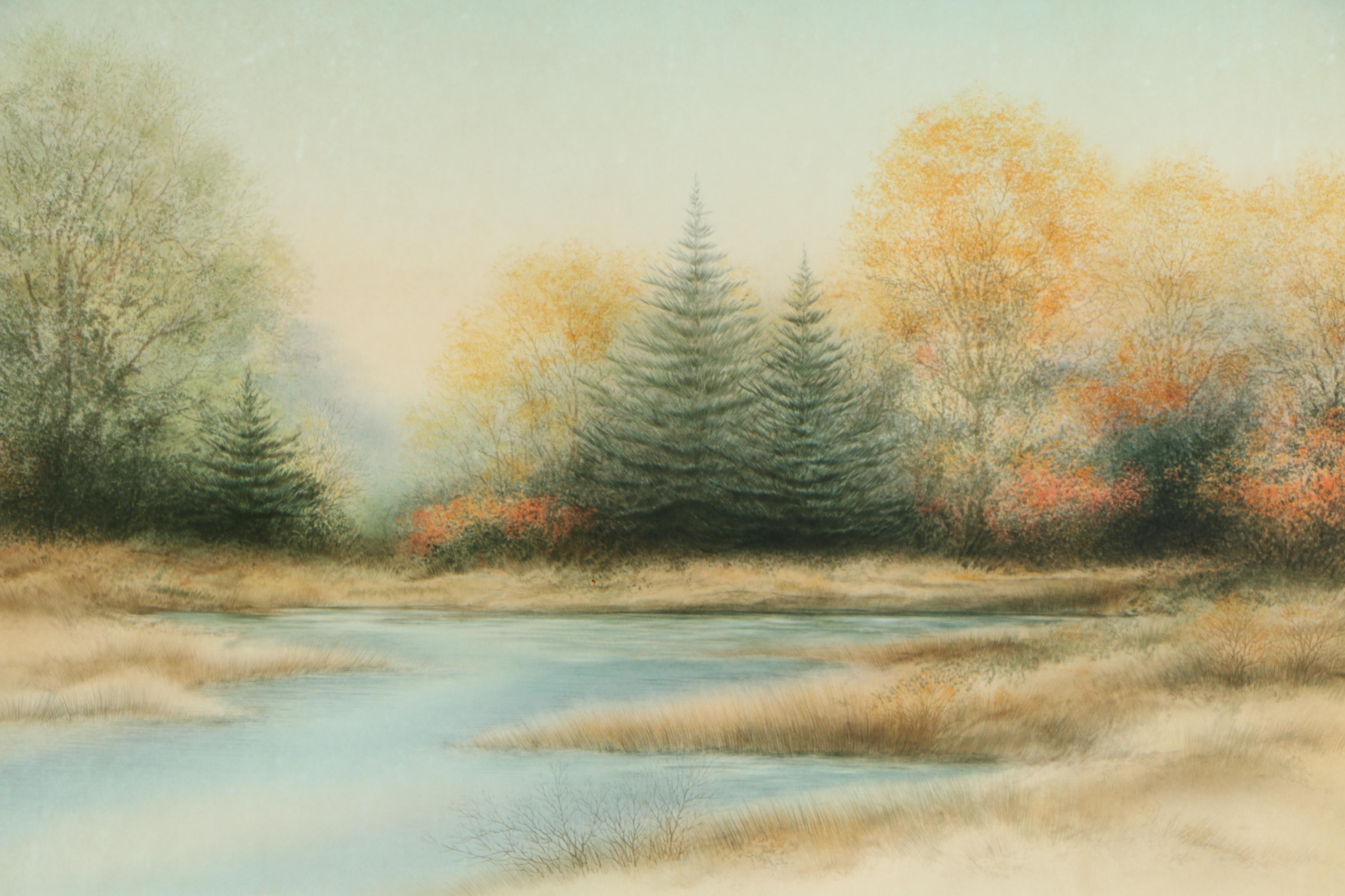 Arnold Alaniz Color Lithograph "Golden Days"