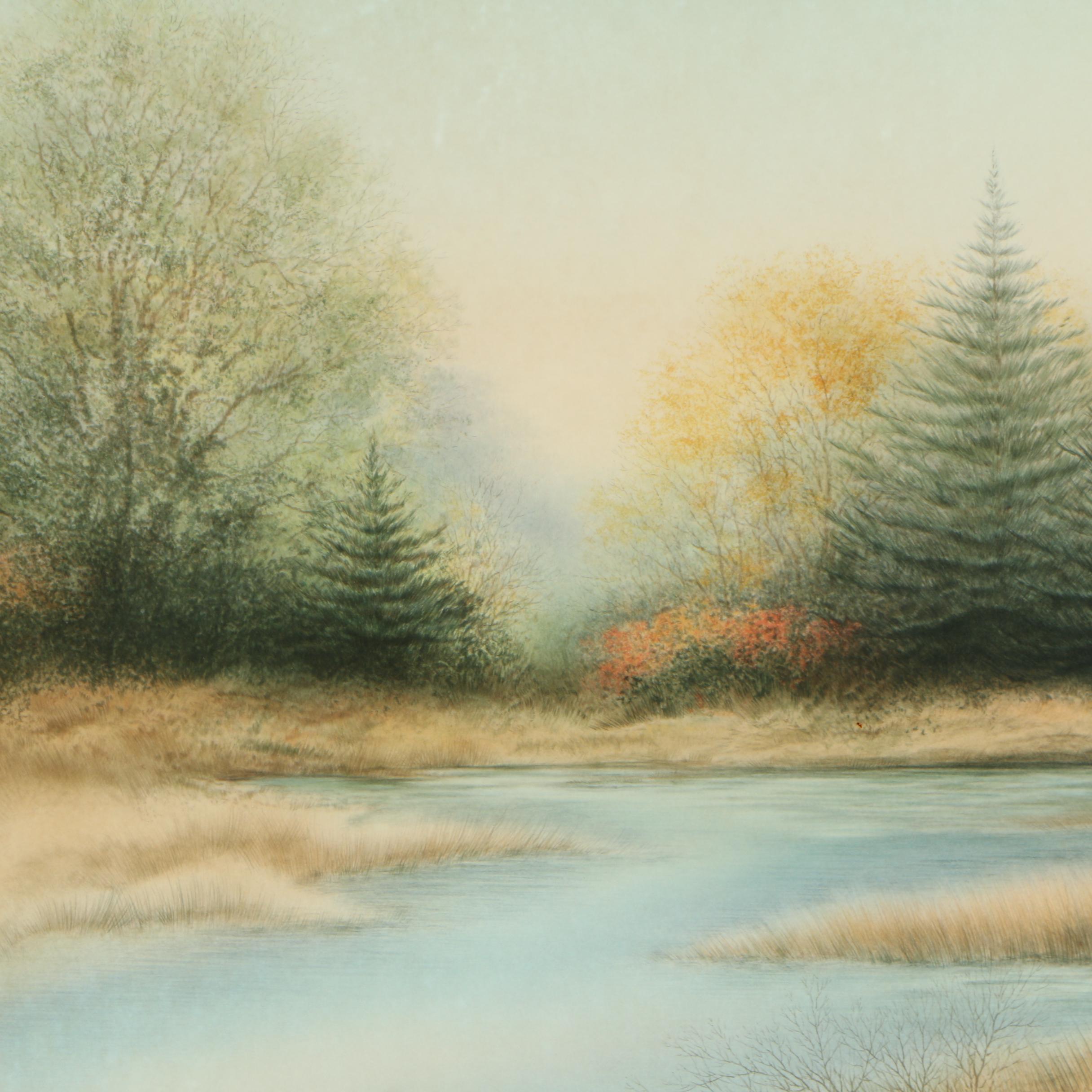 Arnold Alaniz Color Lithograph "Golden Days"