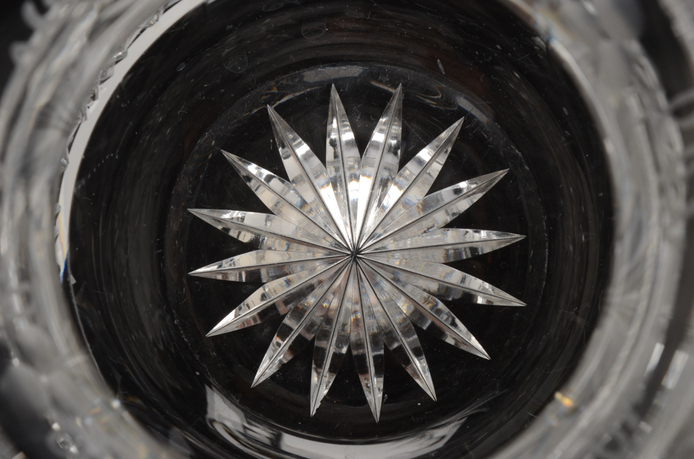 American Brilliant Period Cut Glass Cruet with a Cut Glass Sugar and Creamer