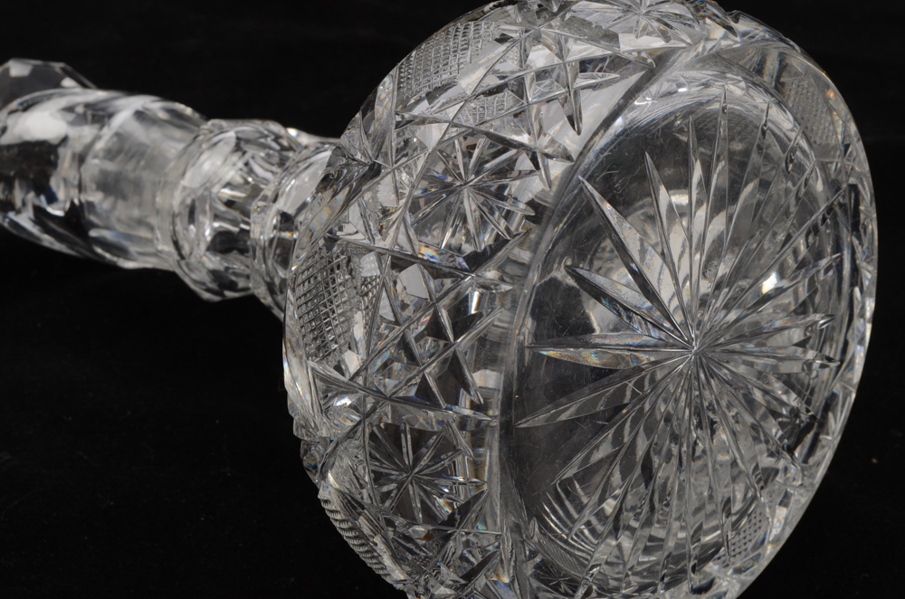 American Brilliant Period Cut Glass Cruet with a Cut Glass Sugar and Creamer