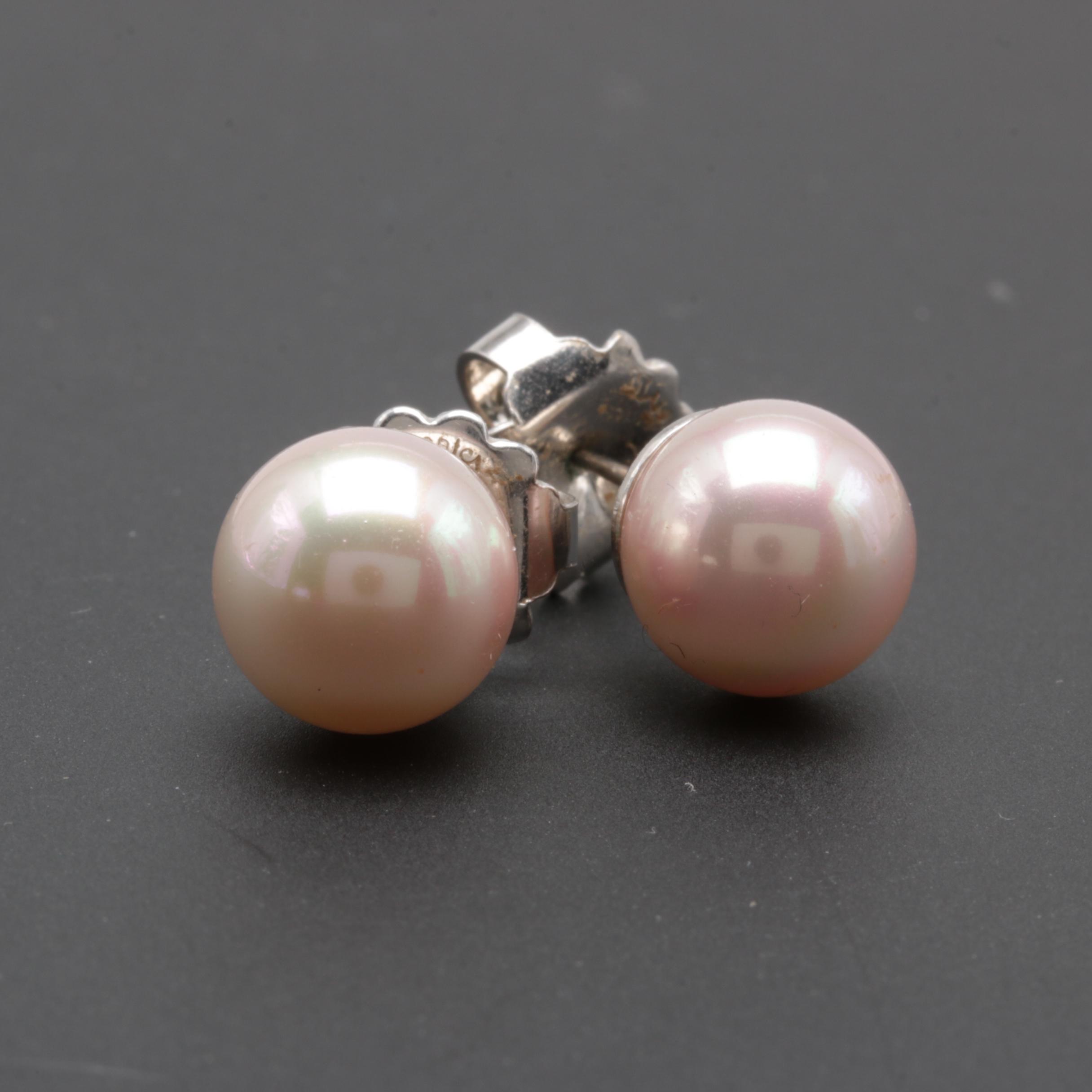 Sterling Silver Majorica Imitation Pearl Demi Parure
