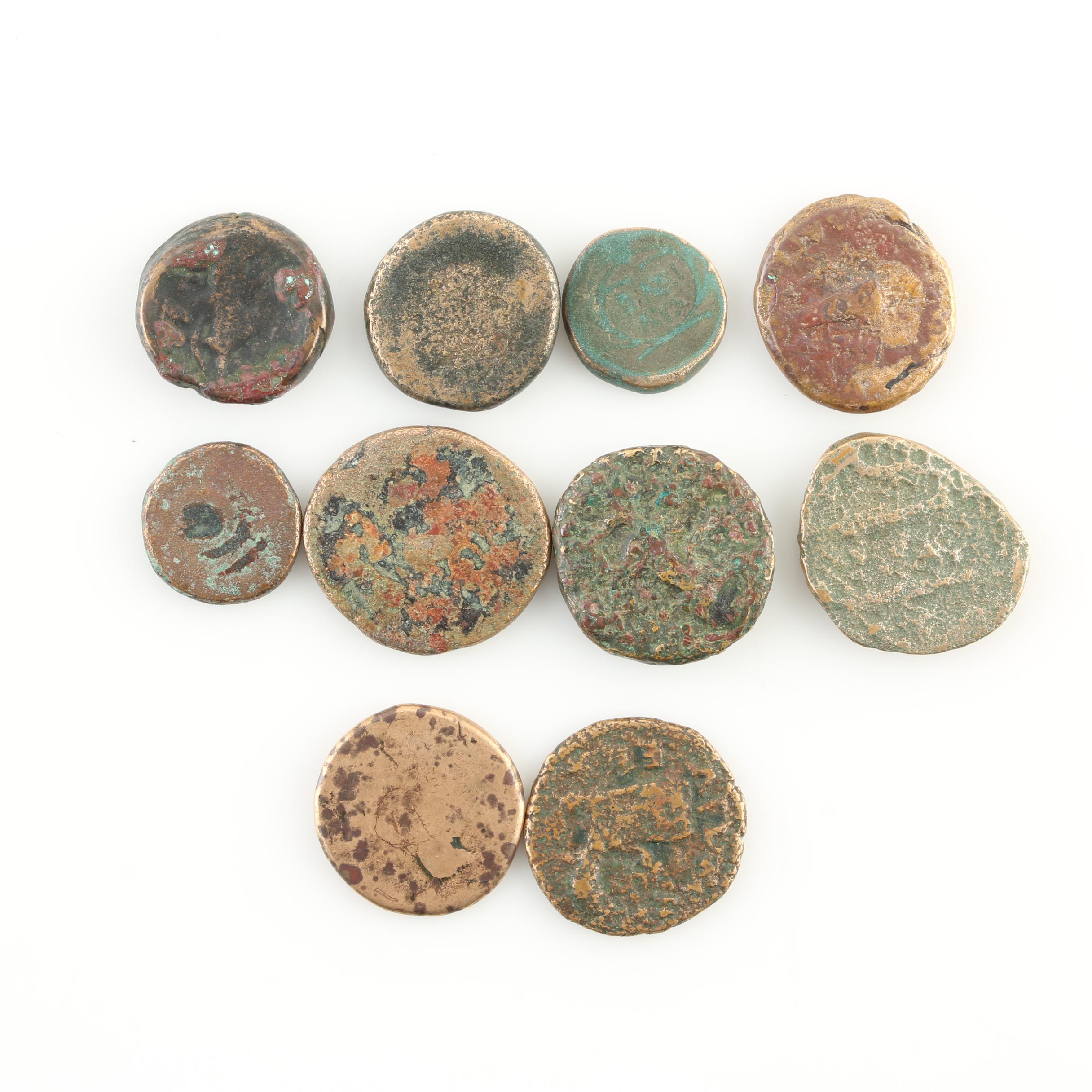 Ten Ancient Greek Bronze Coins