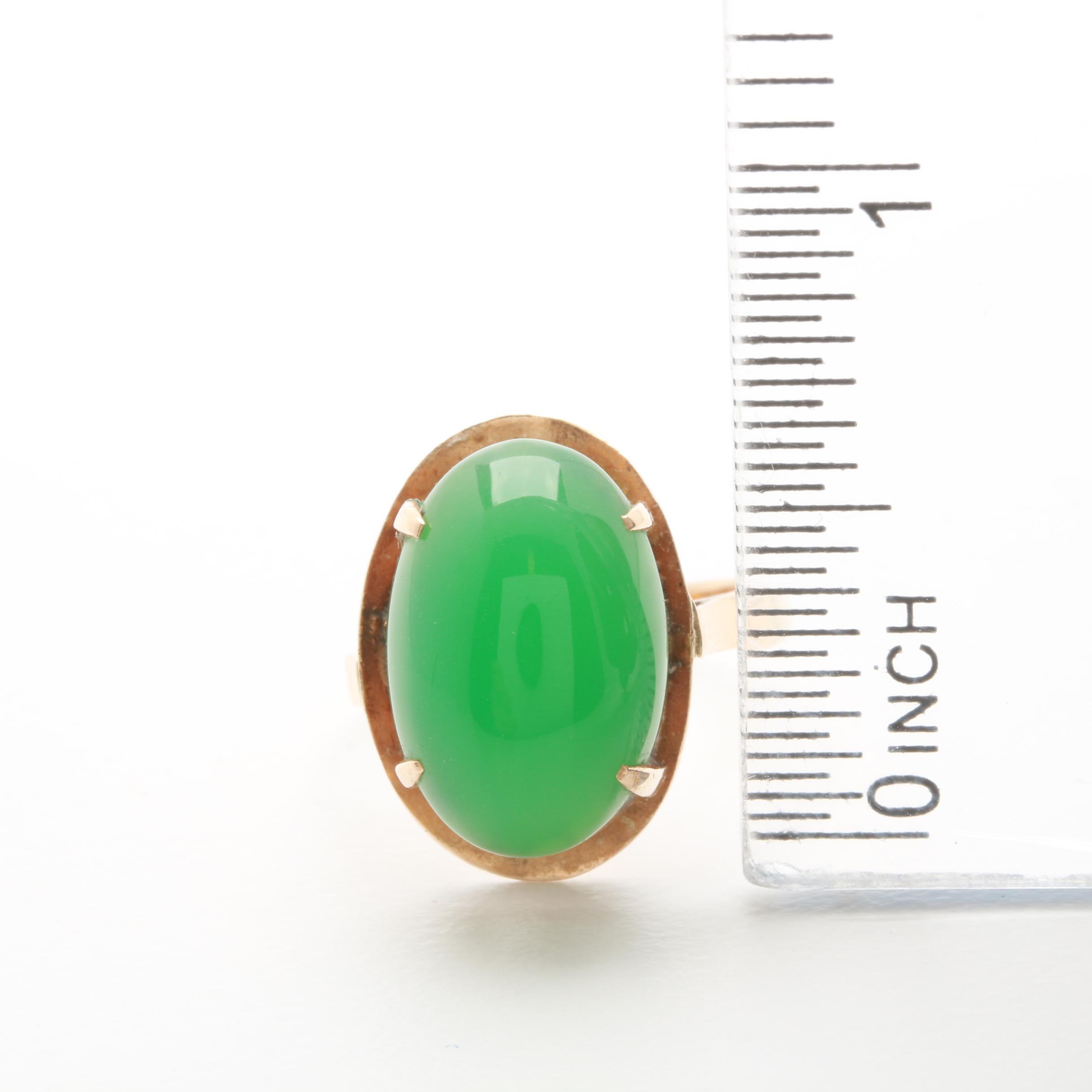 14K Yellow Gold Chalcedony Ring