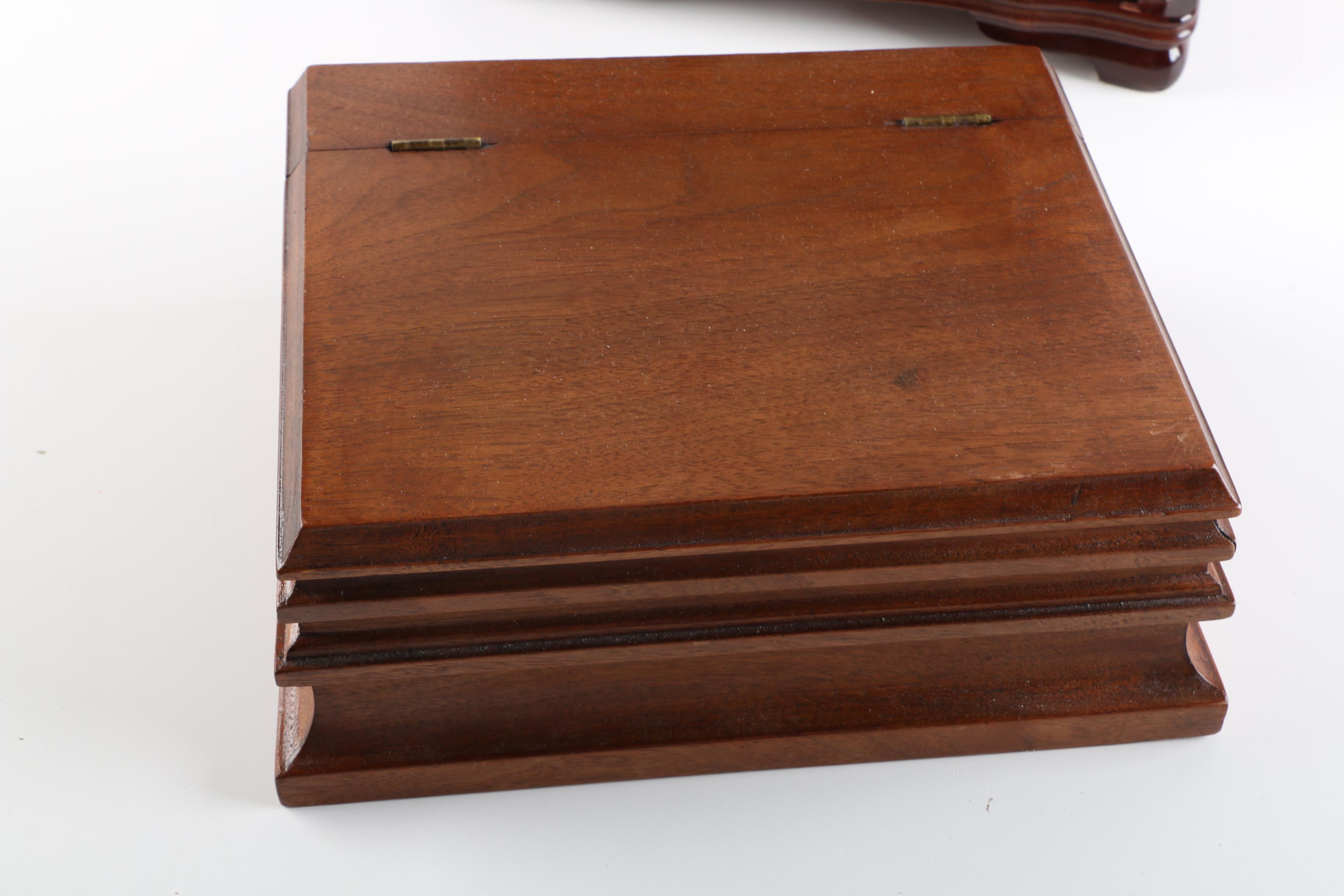 Wood Jewelry Boxes Including Fetco Needlepoint