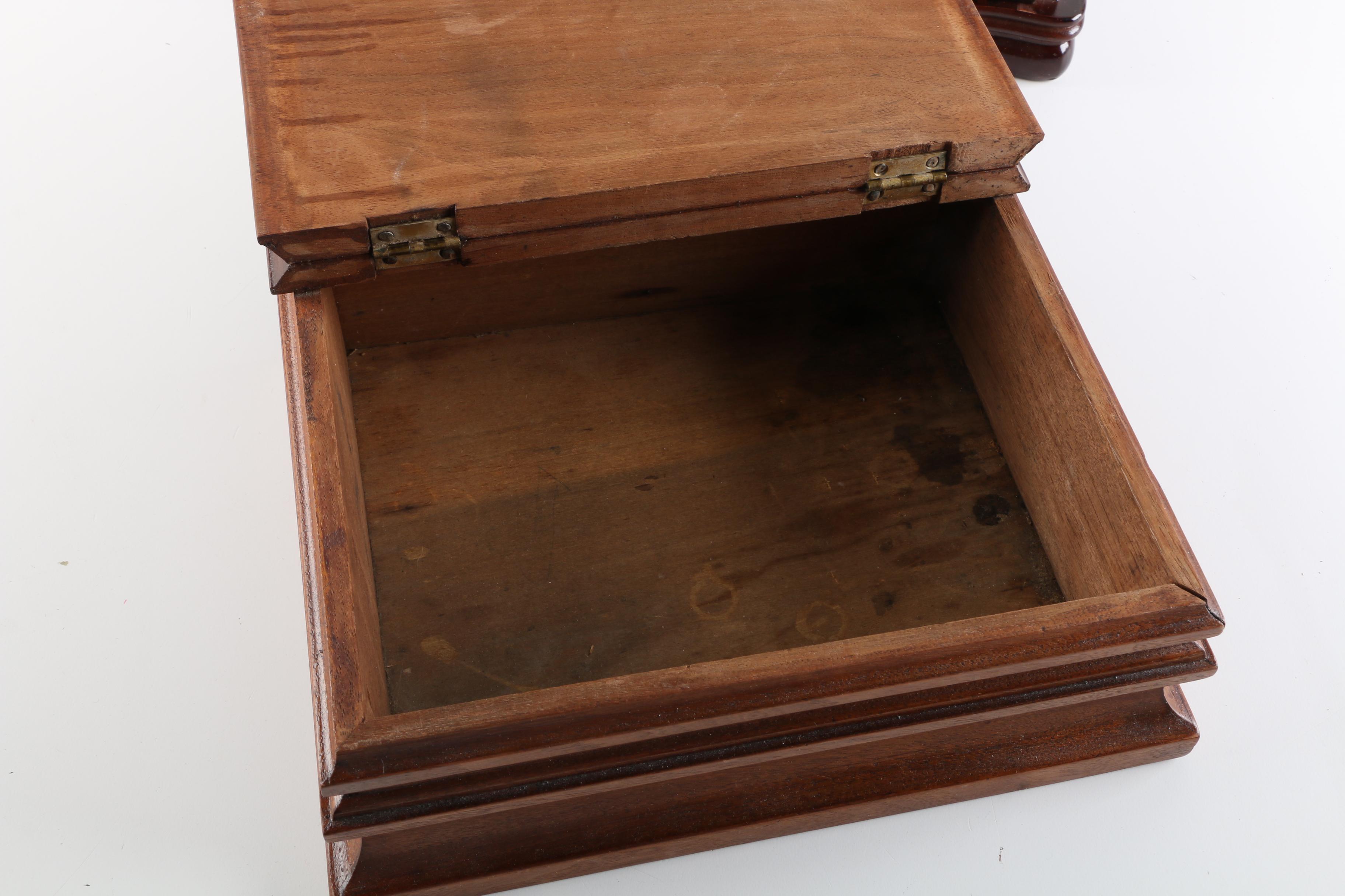 Wood Jewelry Boxes Including Fetco Needlepoint