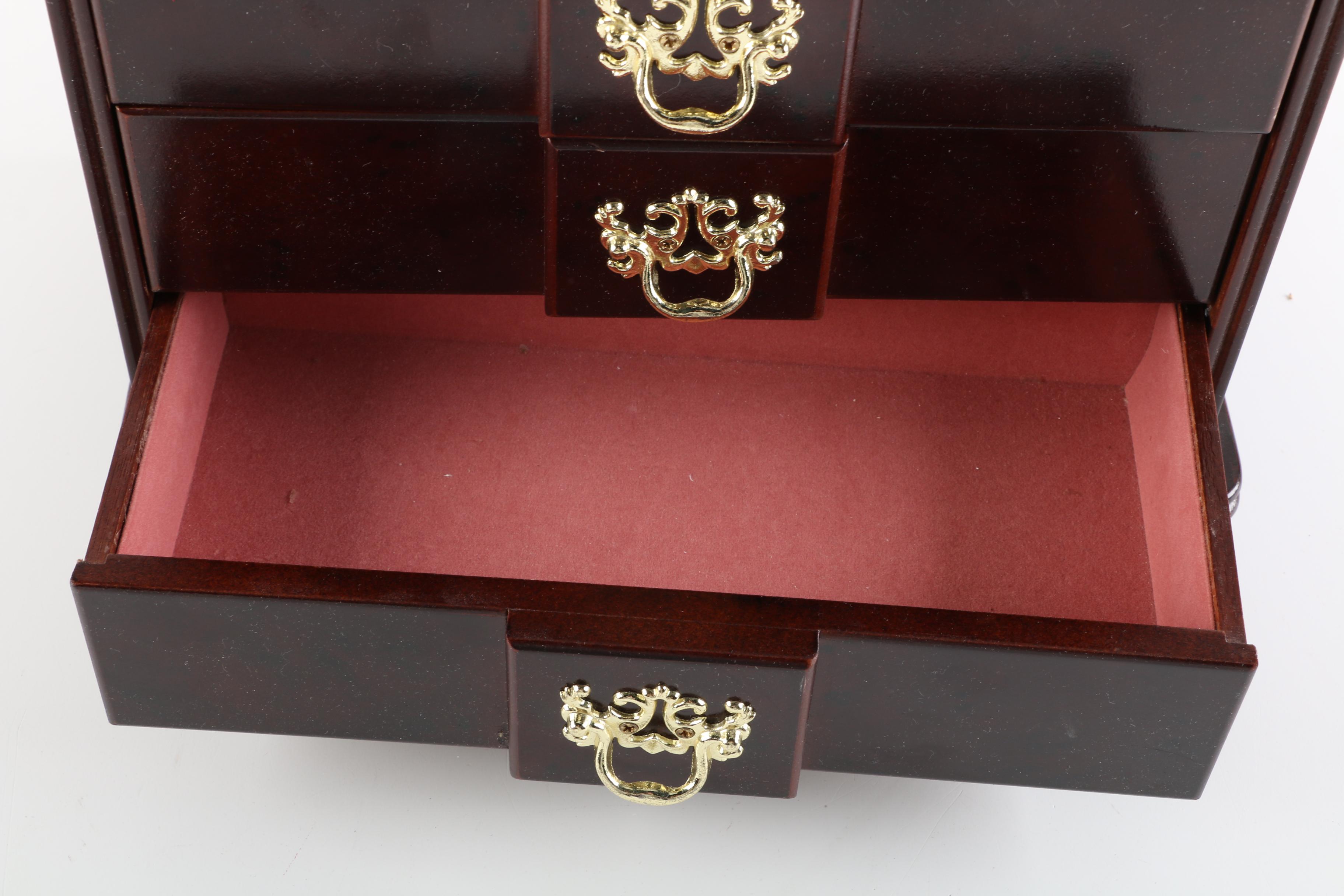 Wood Jewelry Boxes Including Fetco Needlepoint