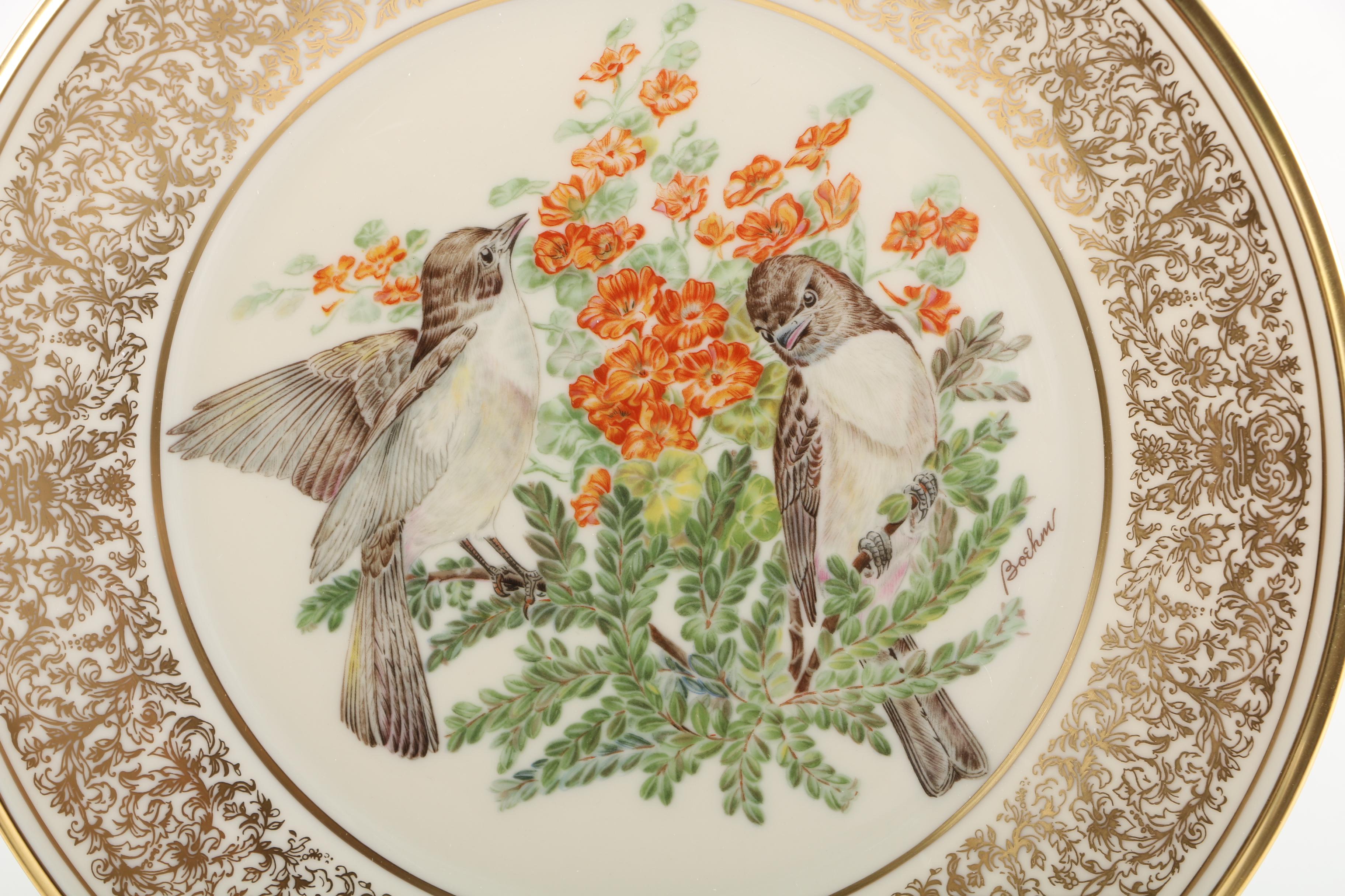 1981 Lenox Limited Edition Boehm Birds "Eastern Phoebes" Collector Plate
