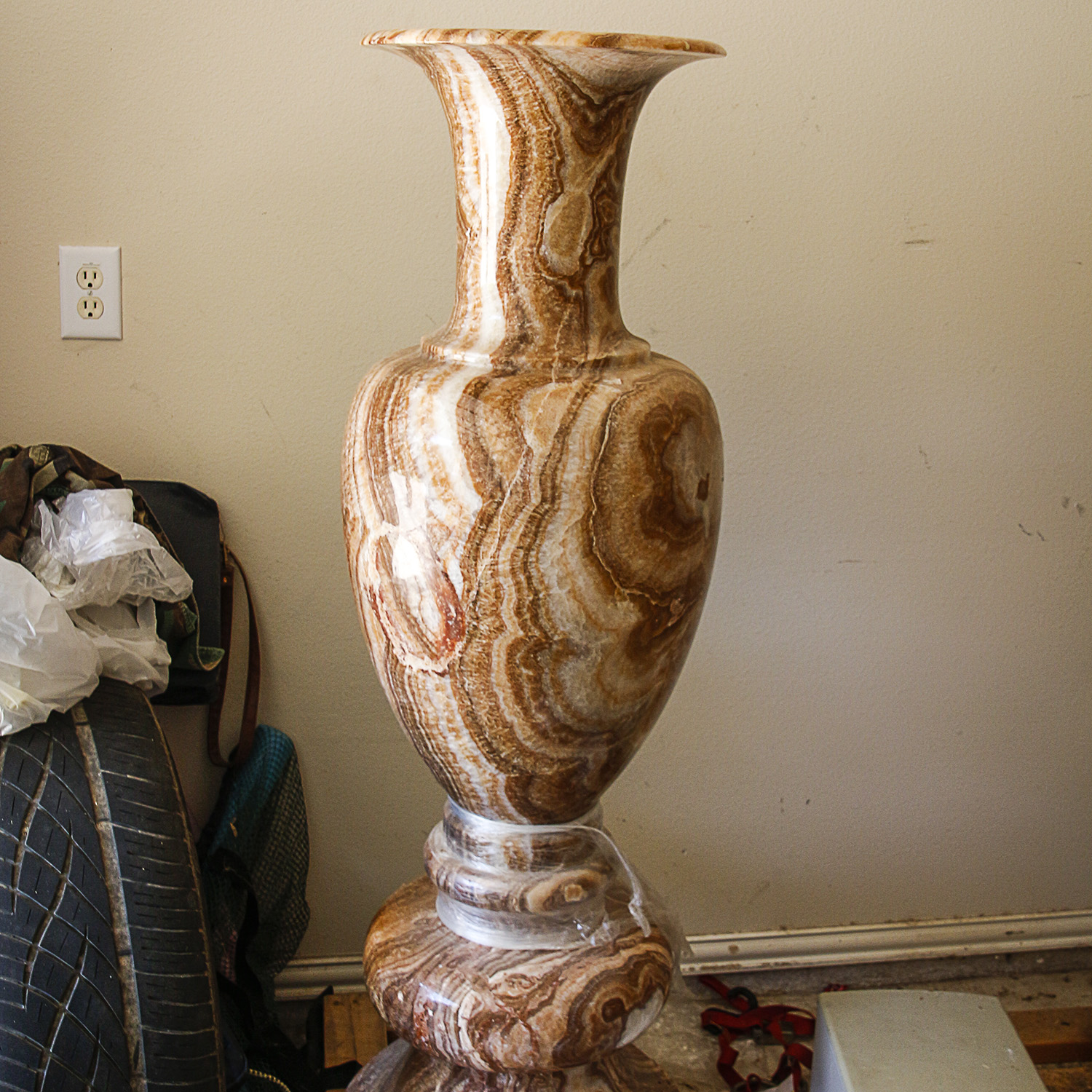 Banded Calcite Floor Vase