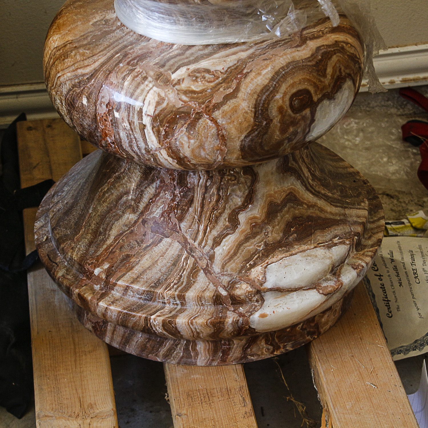 Banded Calcite Floor Vase