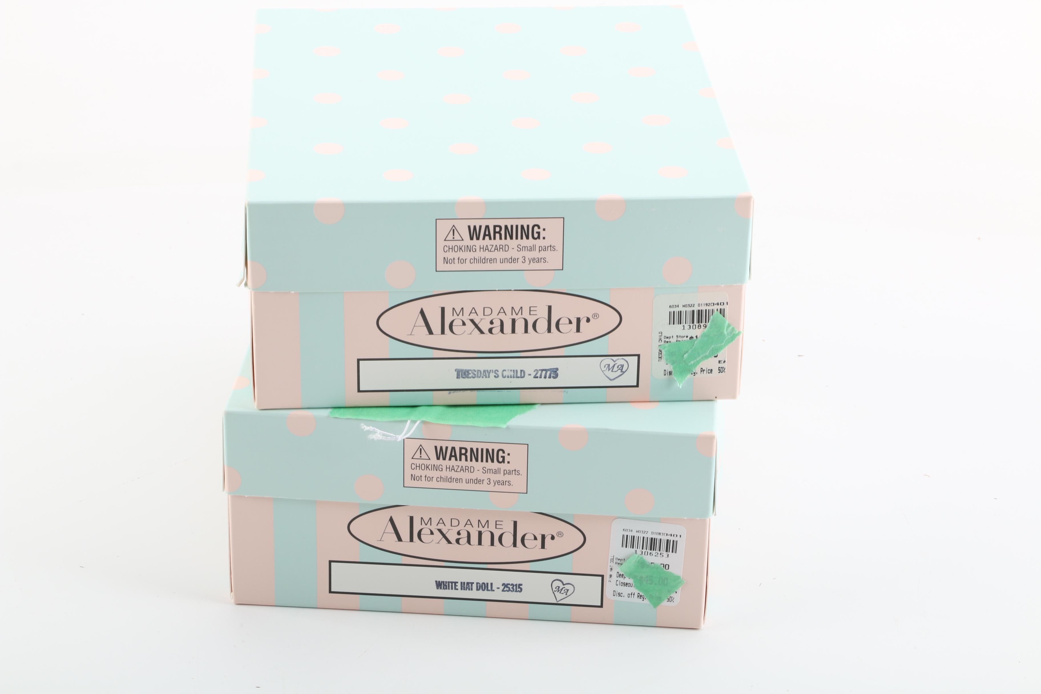 Madame Alexander "Tuesday's Child" and "White Hat" Dolls