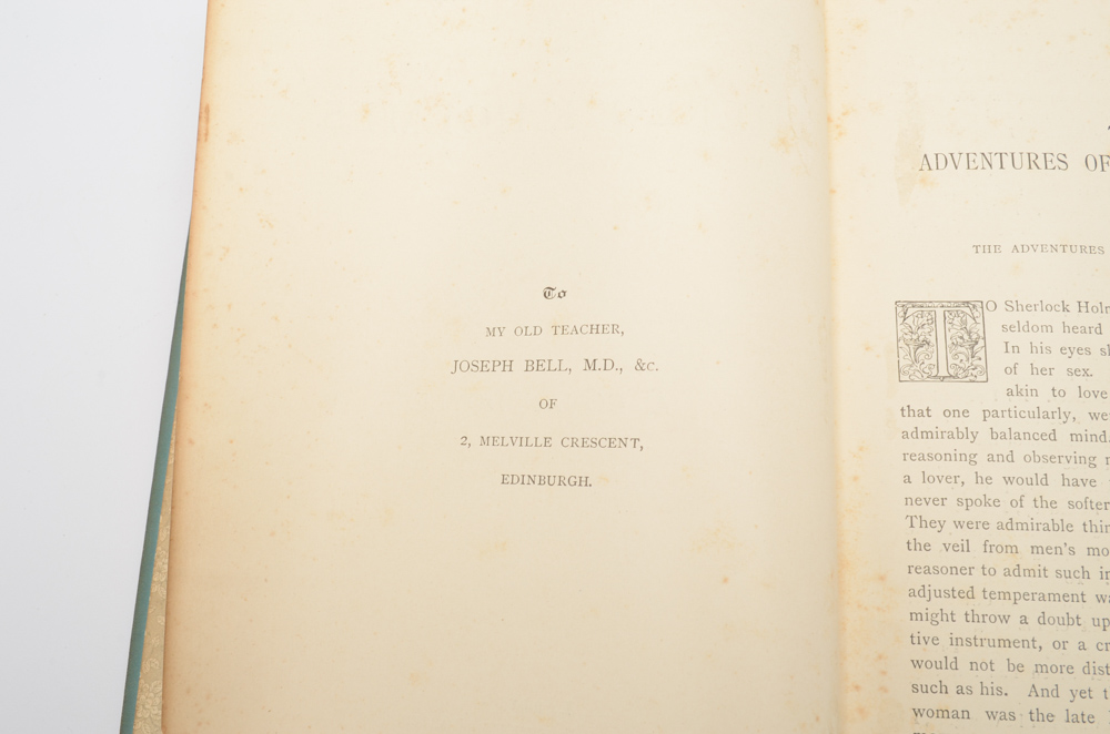 1892 First Edition "The Adventures of Sherlock Holmes" Volume 1