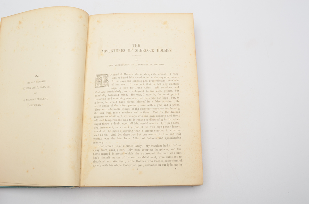 1892 First Edition "The Adventures of Sherlock Holmes" Volume 1