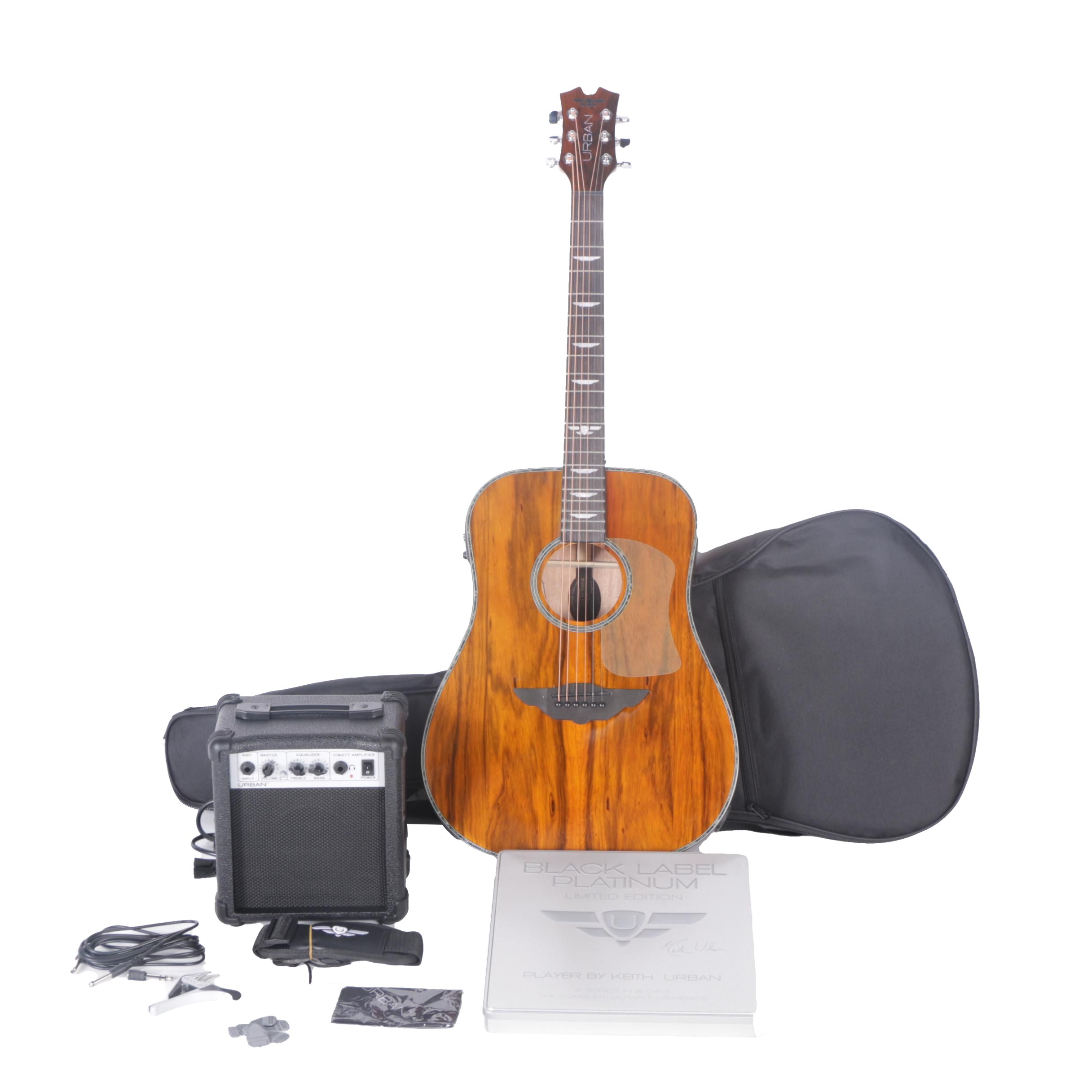 Keith Urban "Black Label Platinum" Acoustic-Electric Guitar with Accessories