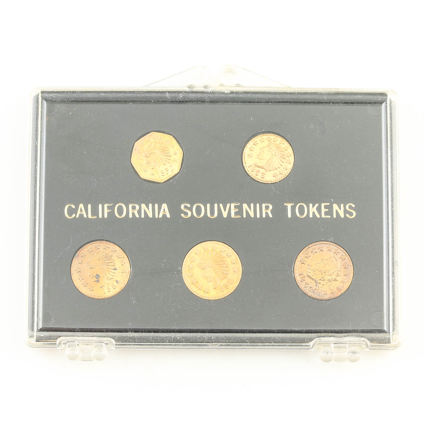Group of Five Replica Souvenir California Gold Tokens
