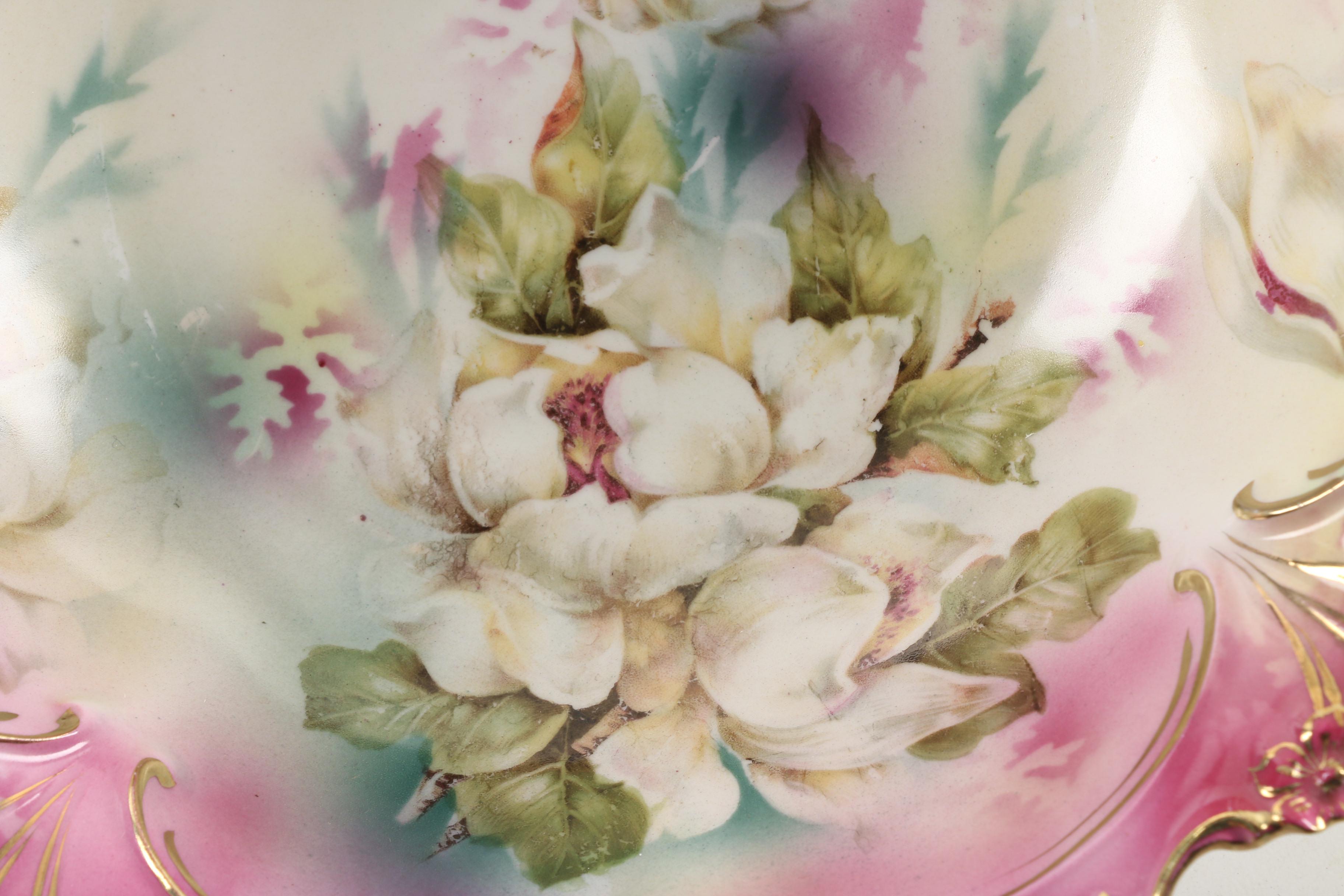 Antique RS Prussia Hand-Painted Porcelain Serving Bowls