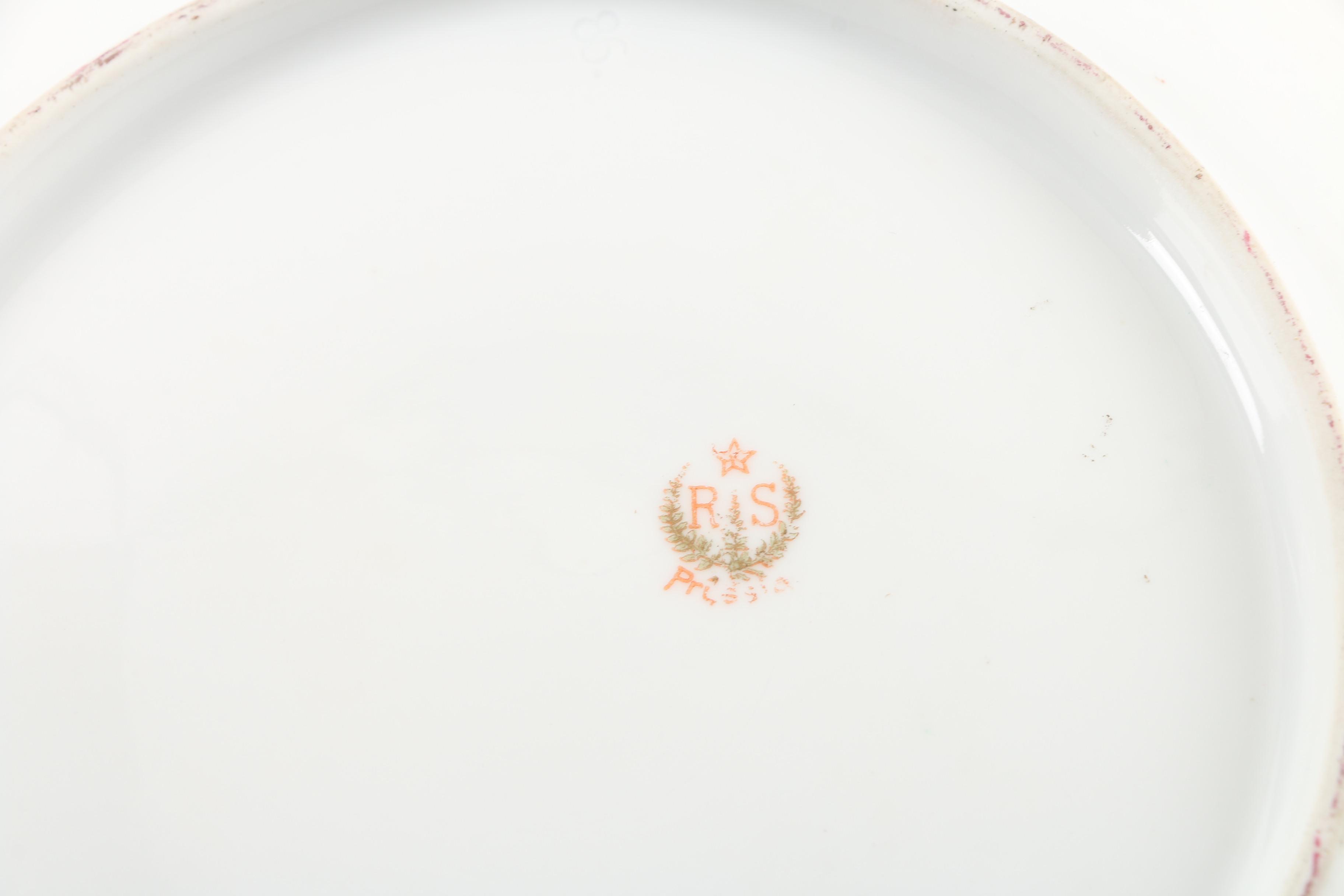 Antique RS Prussia Hand-Painted Porcelain Serving Bowls