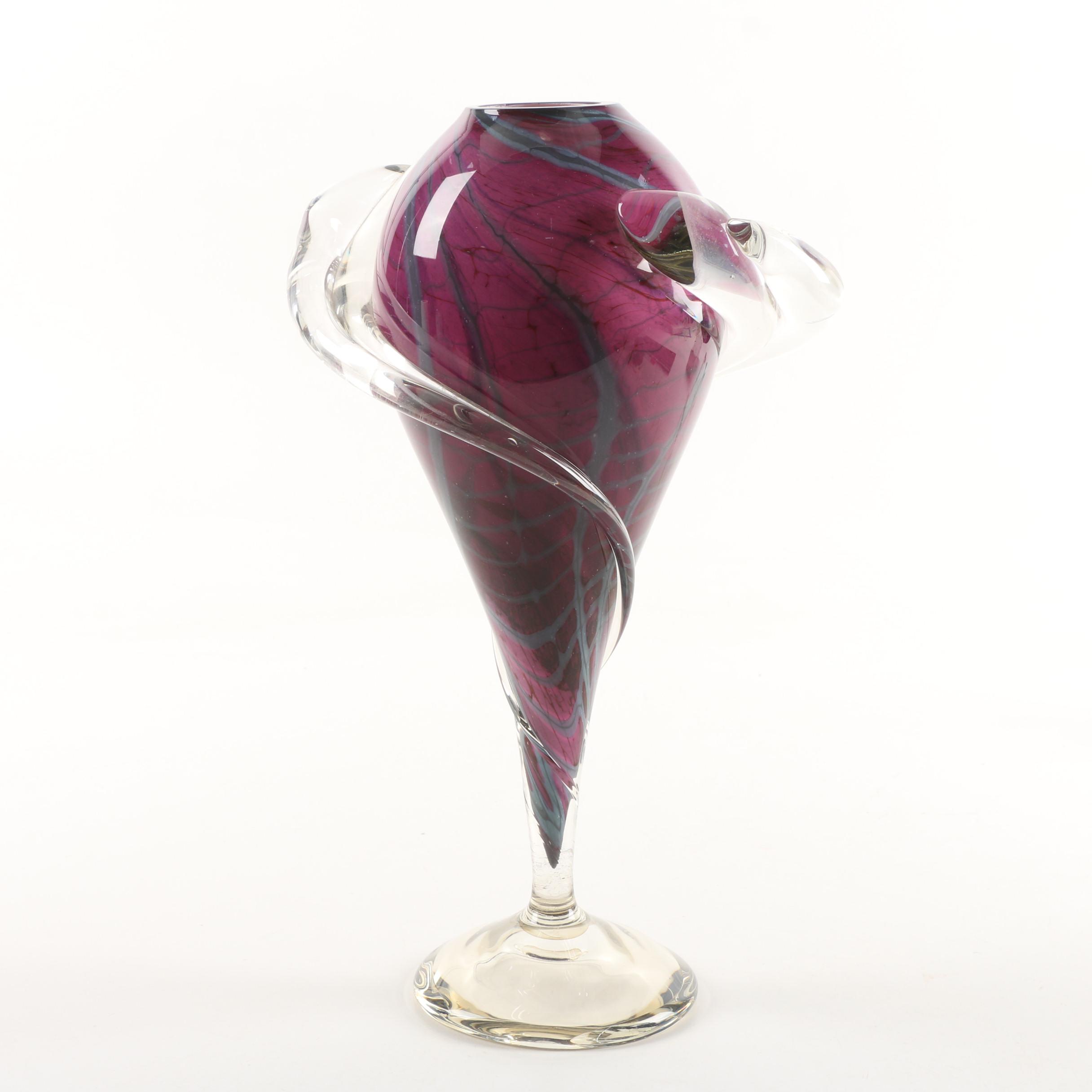 Hal David Berger Art Glass Vase