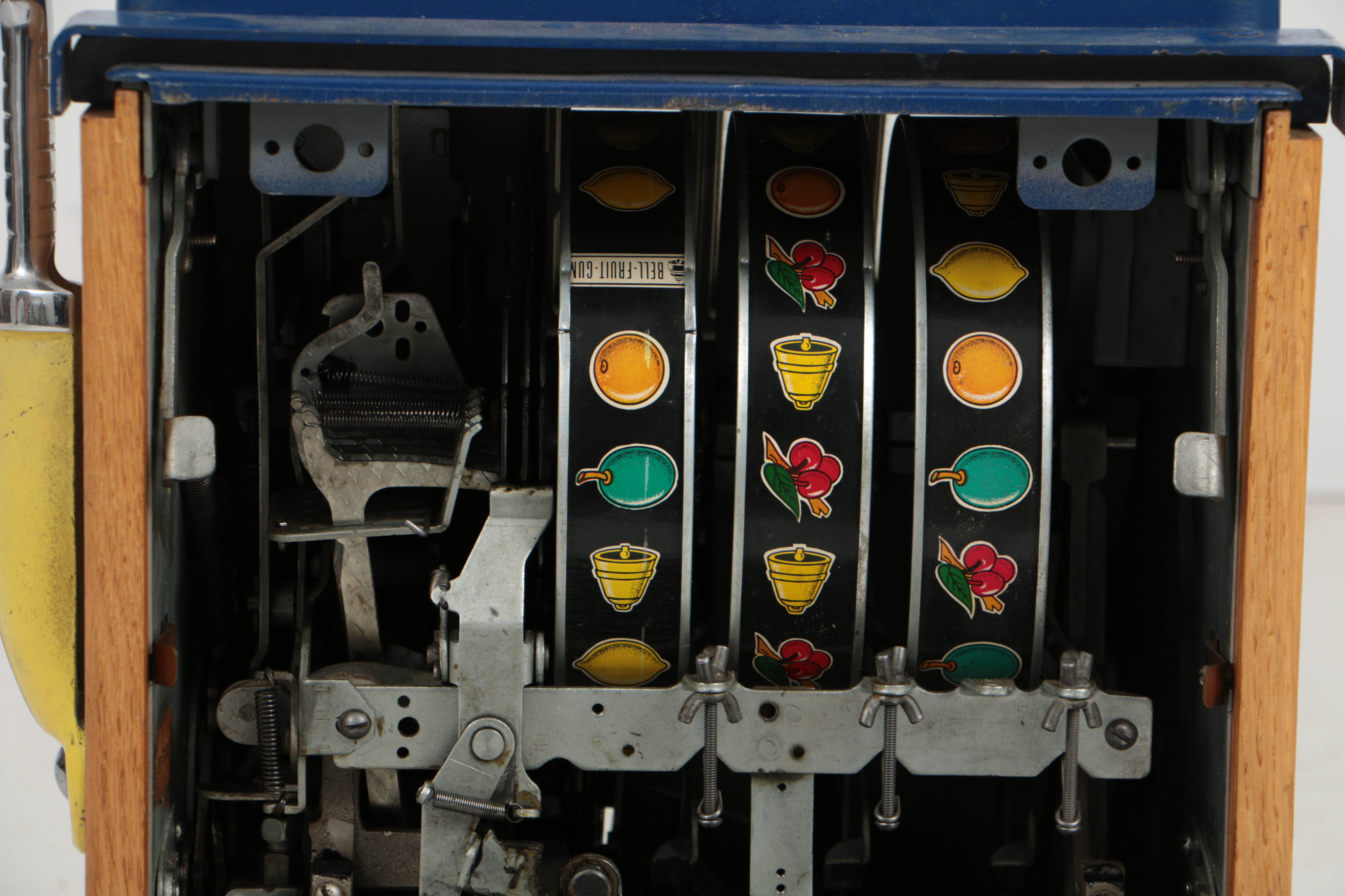 Mid-Century Mills "Blue-Bell" Fifty-Cent Slot Machine with Kennedy Half Dollars