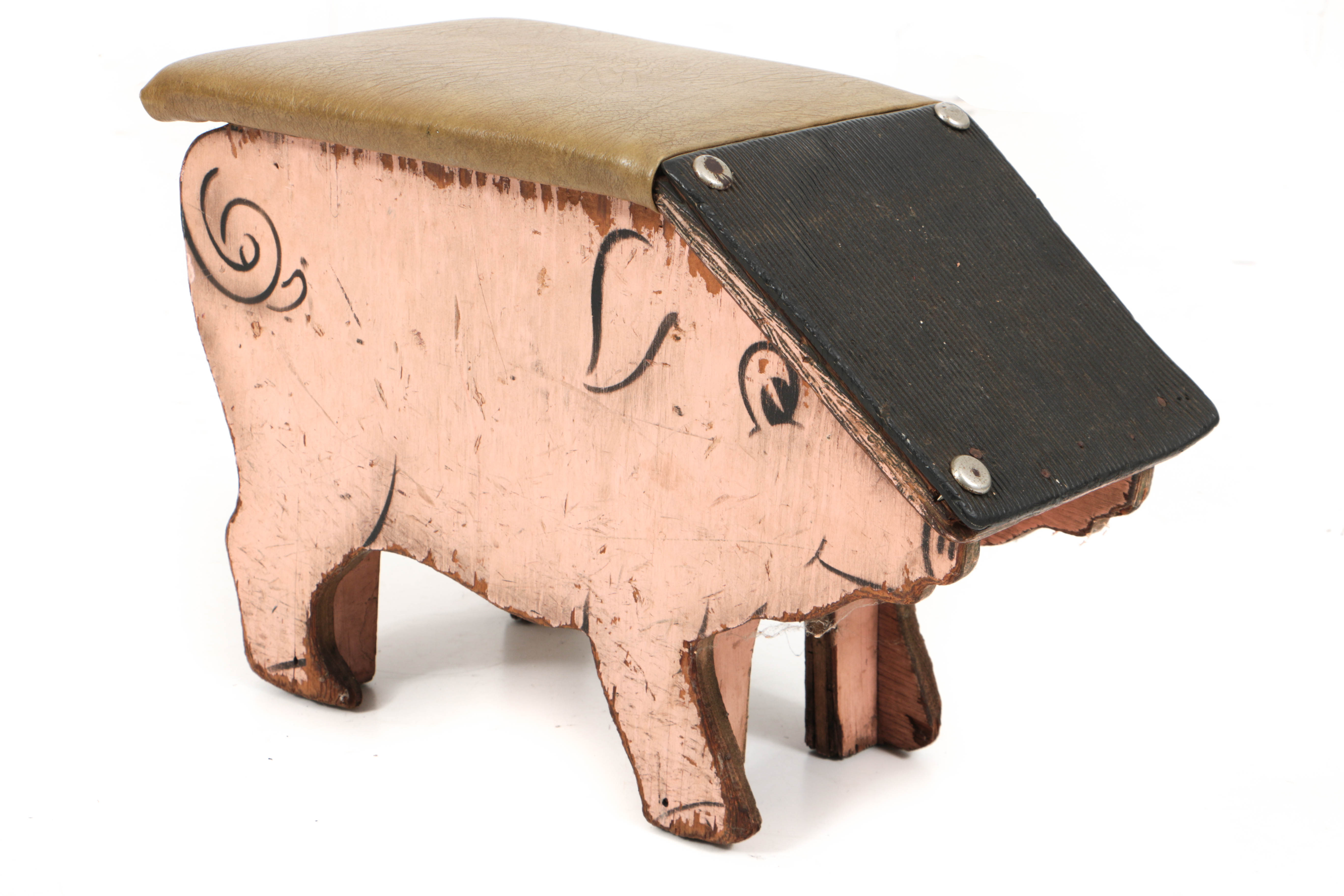 Vintage Poll-Parrot Shoes Child's Shoe Fitting Bench and Stool in Original Paint