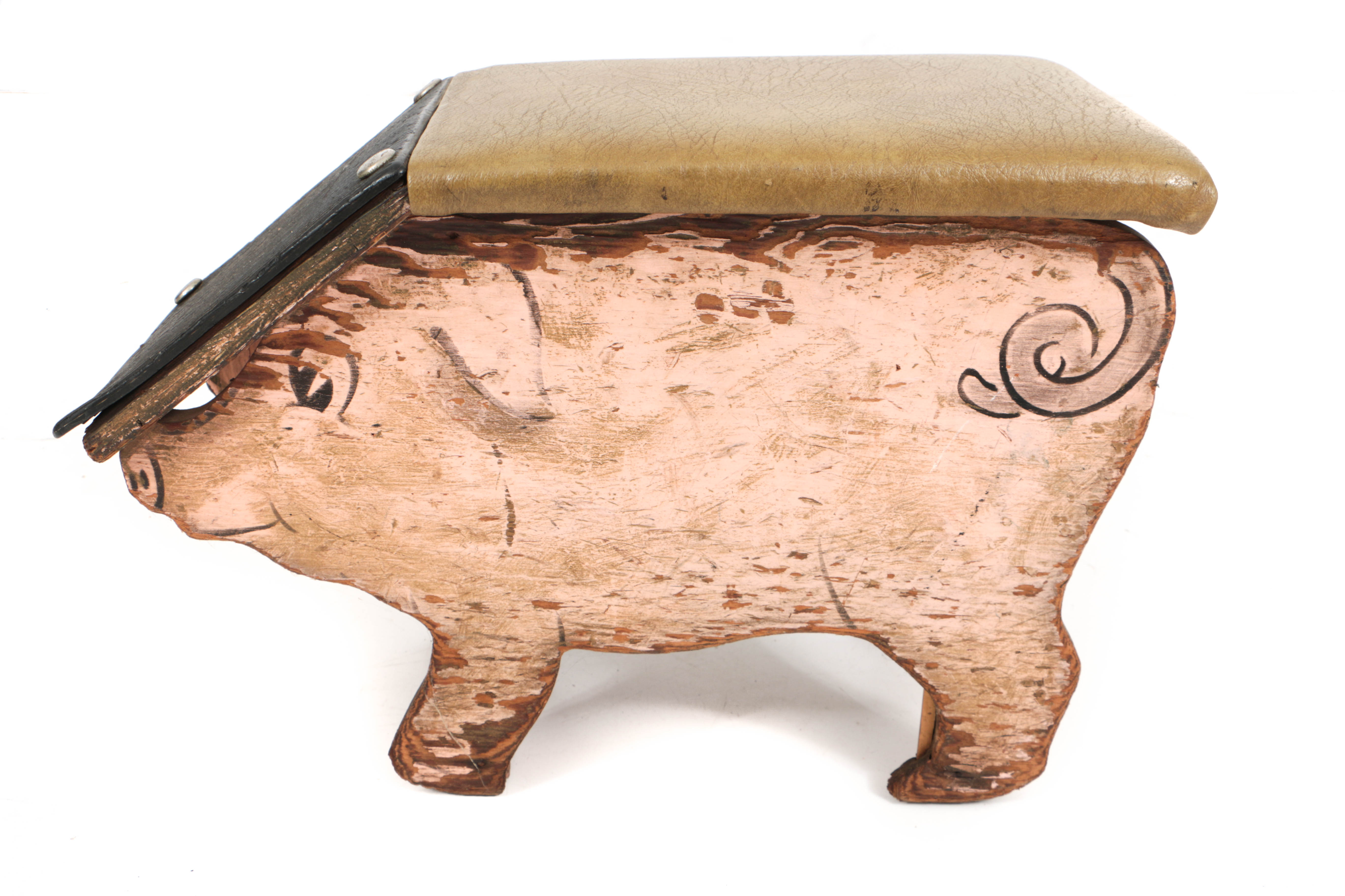 Vintage Poll-Parrot Shoes Child's Shoe Fitting Bench and Stool in Original Paint