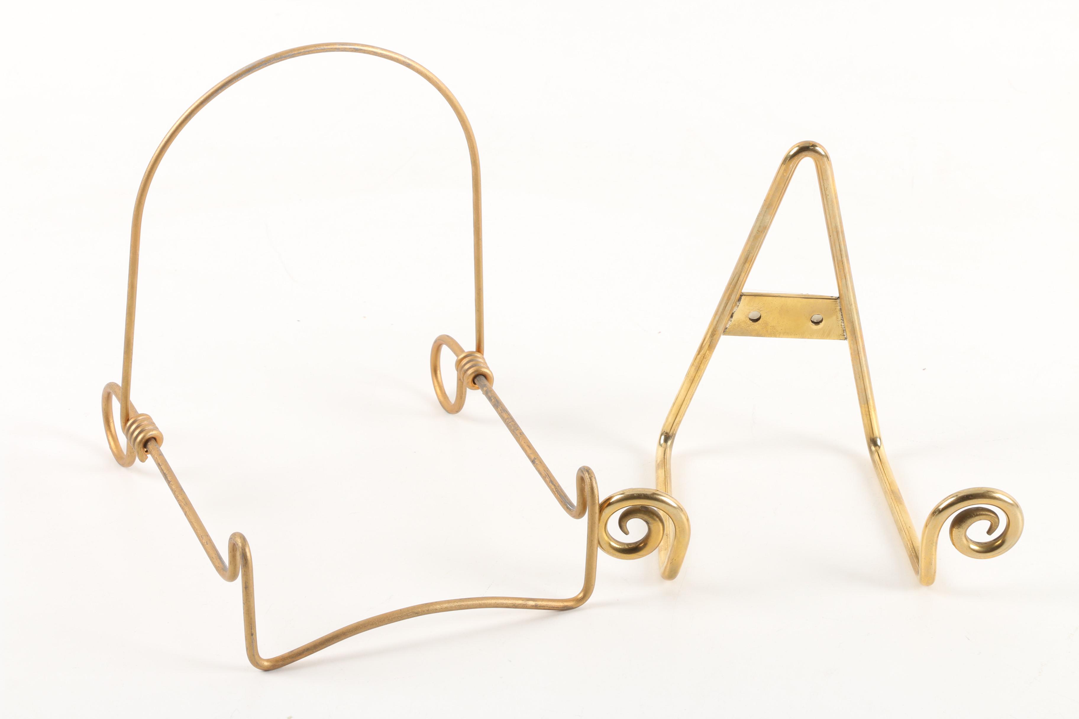 Bohemian Ruby Flashed Cut to Clear Glass Bowls with Brass Stands