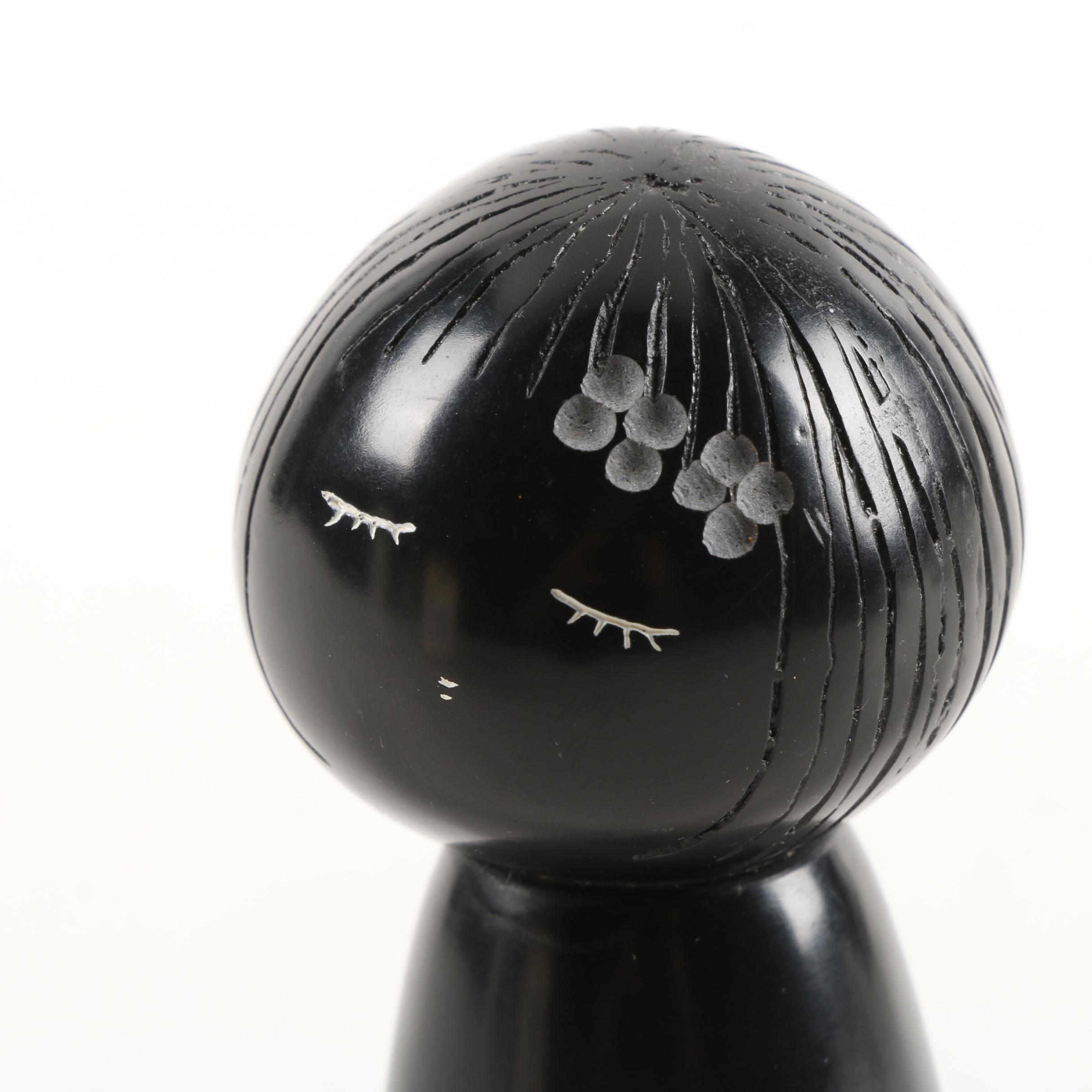 Contemporary Japanese Resin Kokeshi Doll