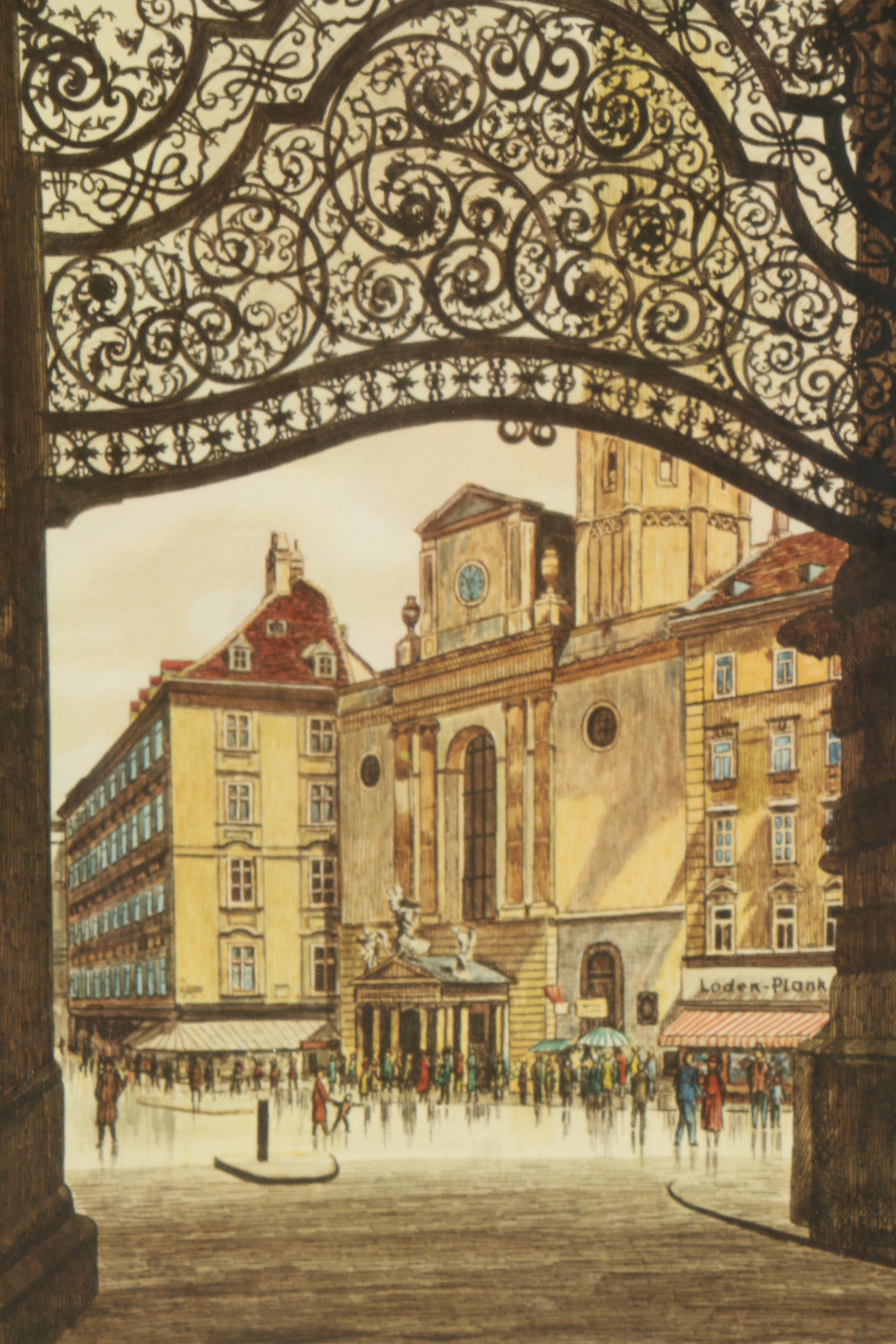 Color Lithographic Prints of Vienna