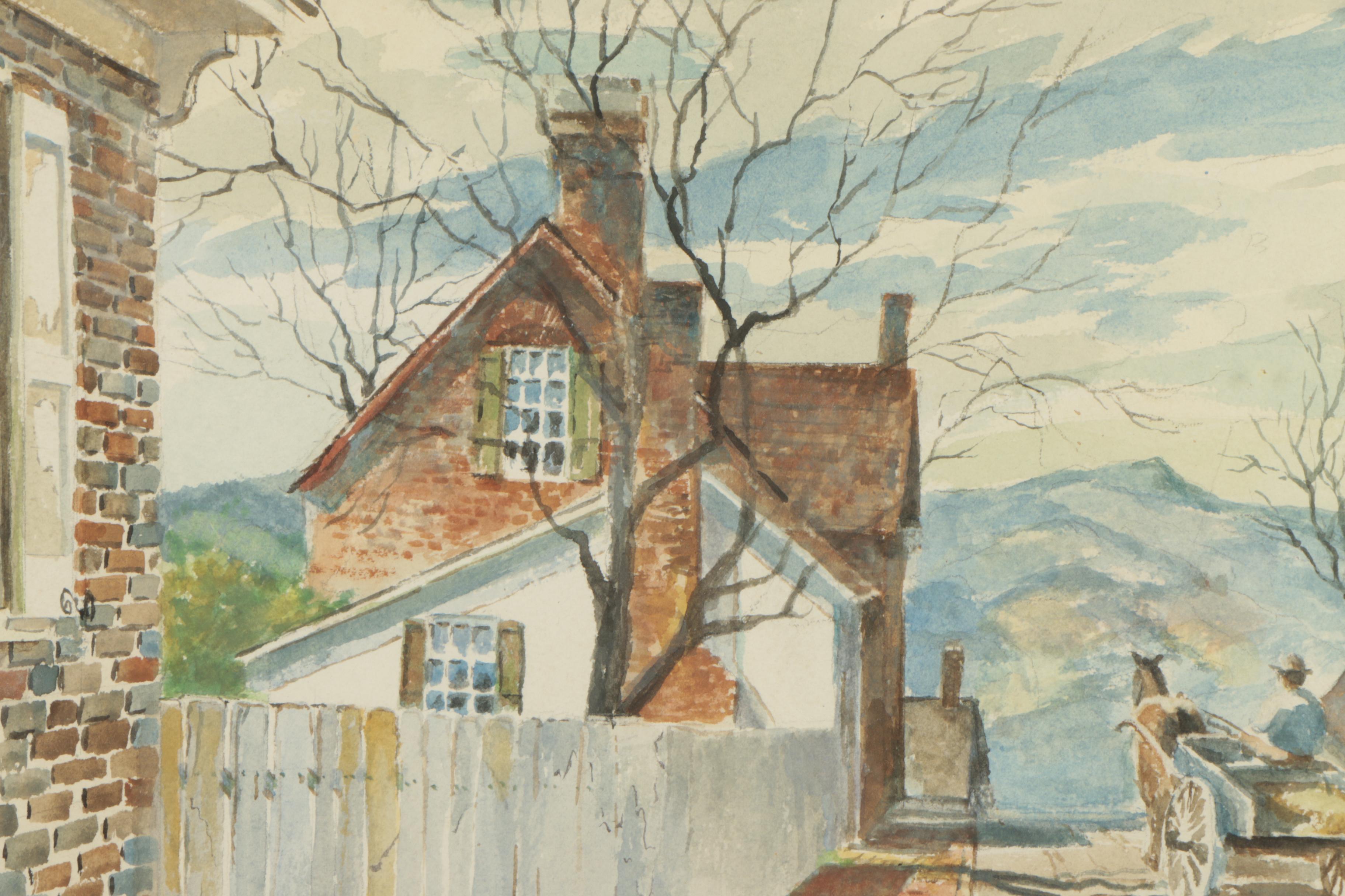 Ira Randall Watercolor Painting "Old Salem N.C."