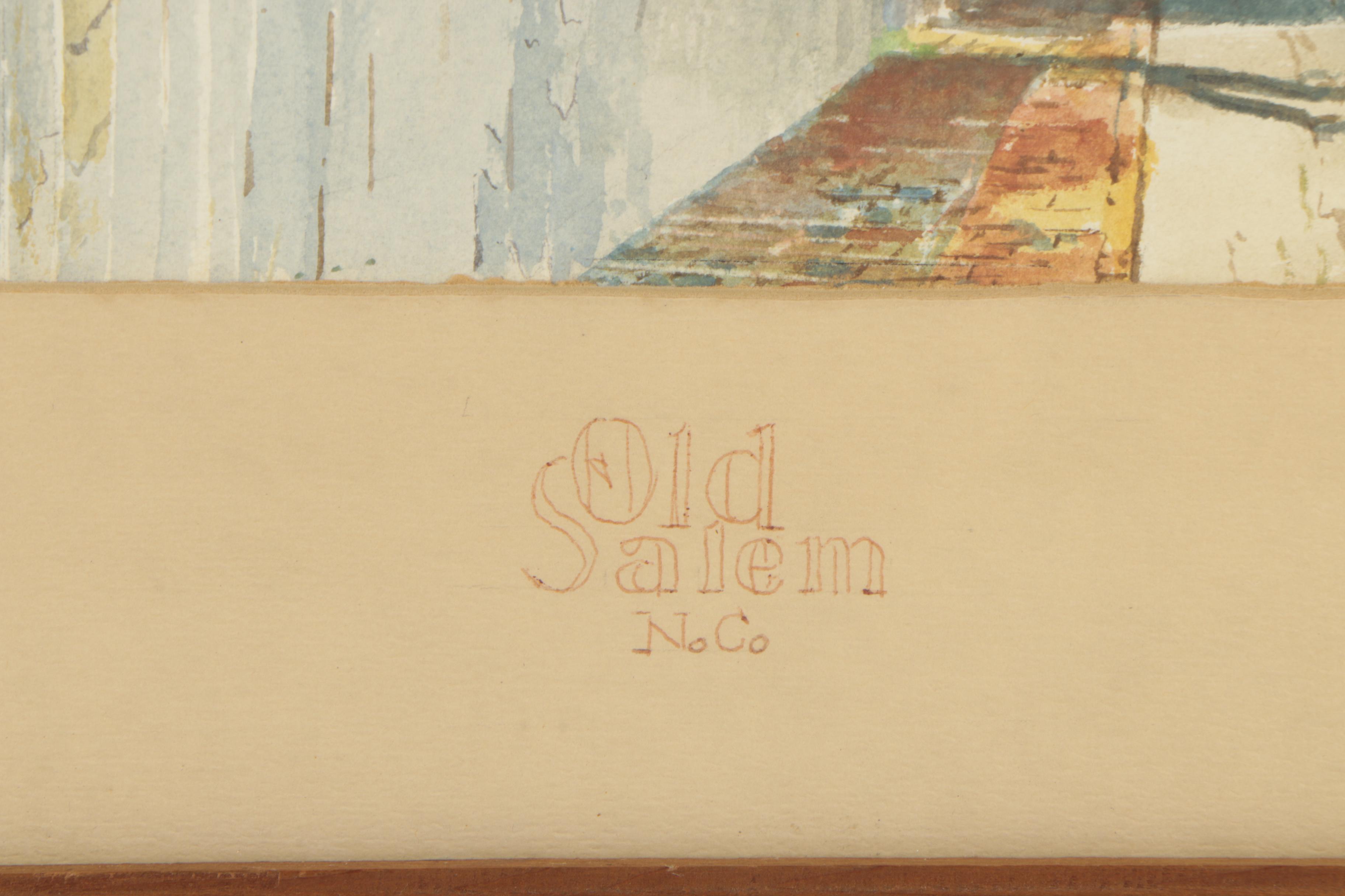 Ira Randall Watercolor Painting "Old Salem N.C."