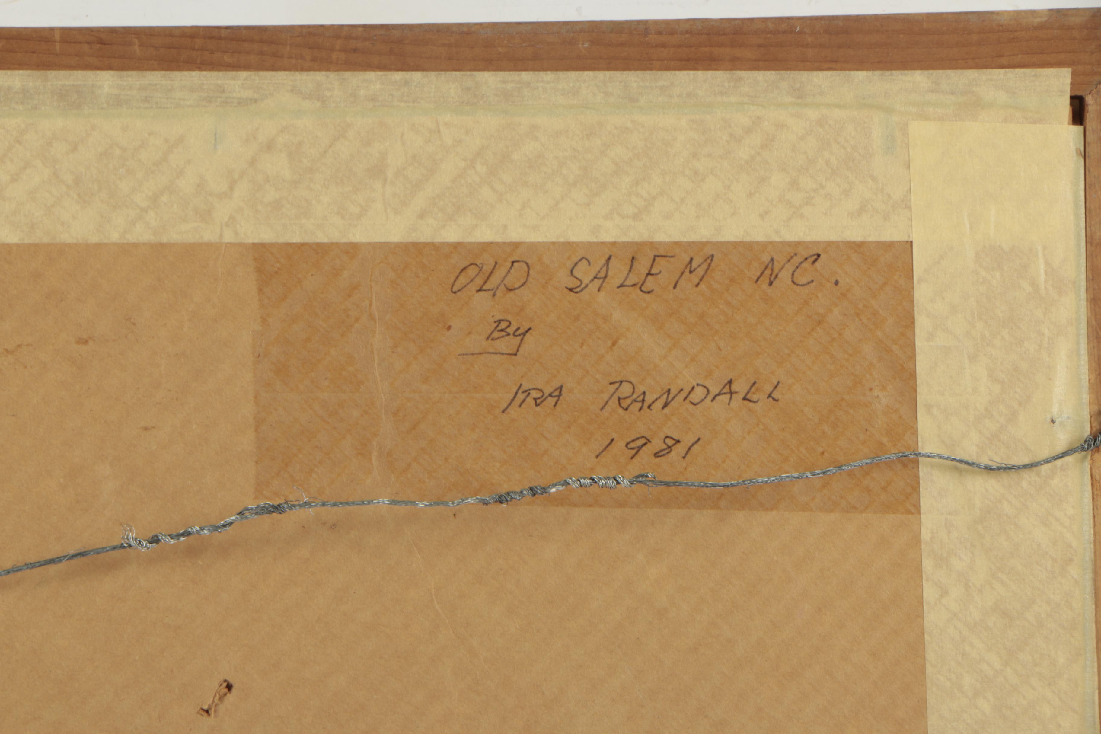 Ira Randall Watercolor Painting "Old Salem N.C."