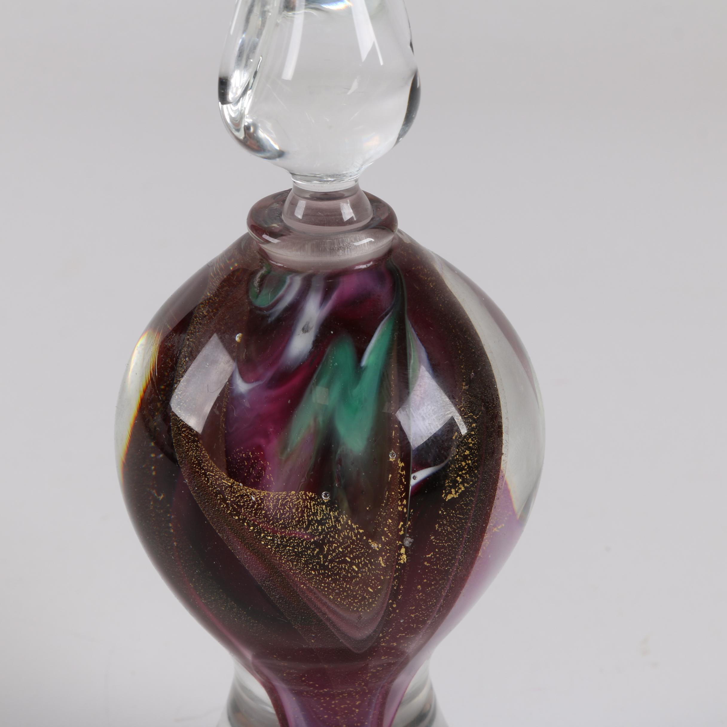 Large Signed Aventurine Art Glass Bottle