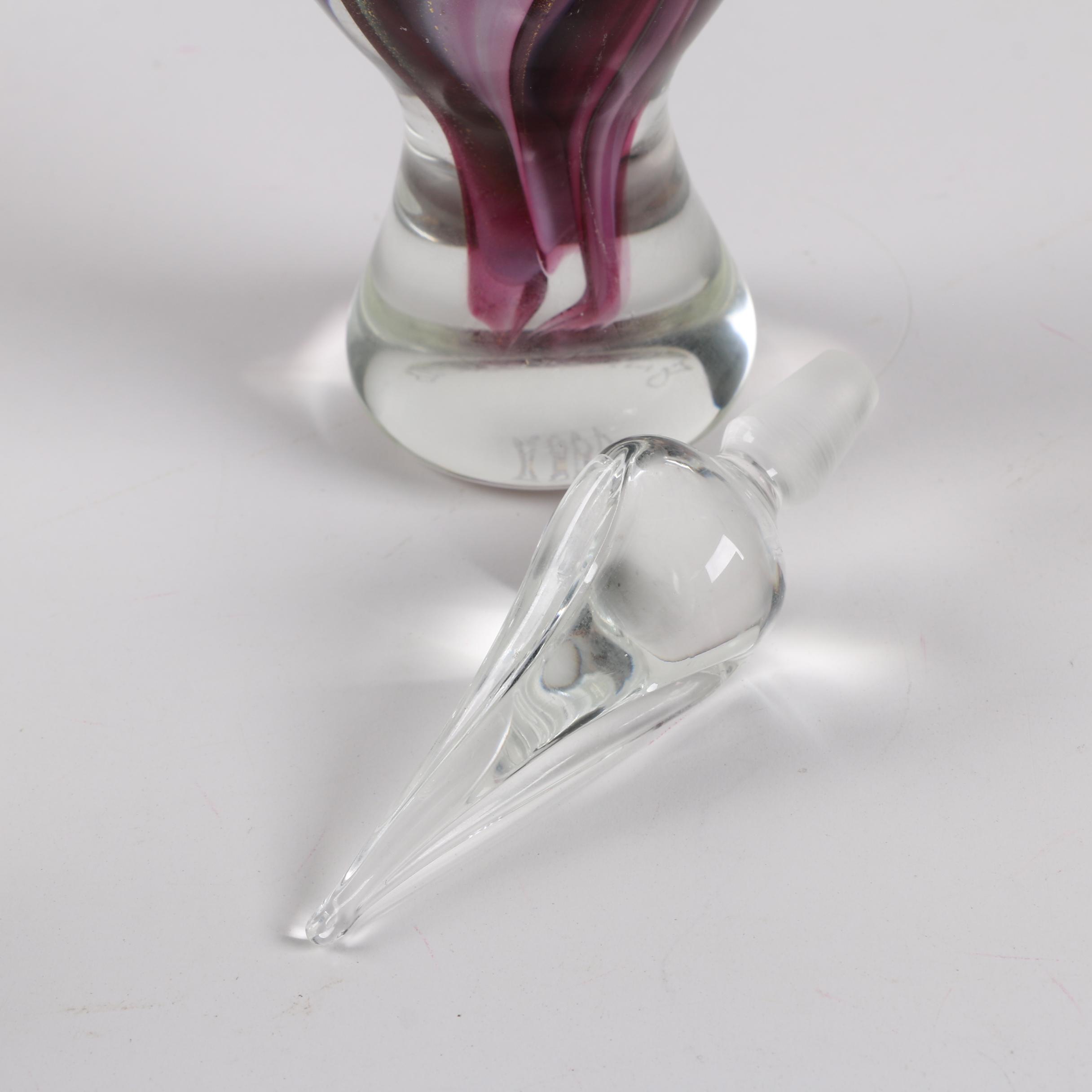 Large Signed Aventurine Art Glass Bottle