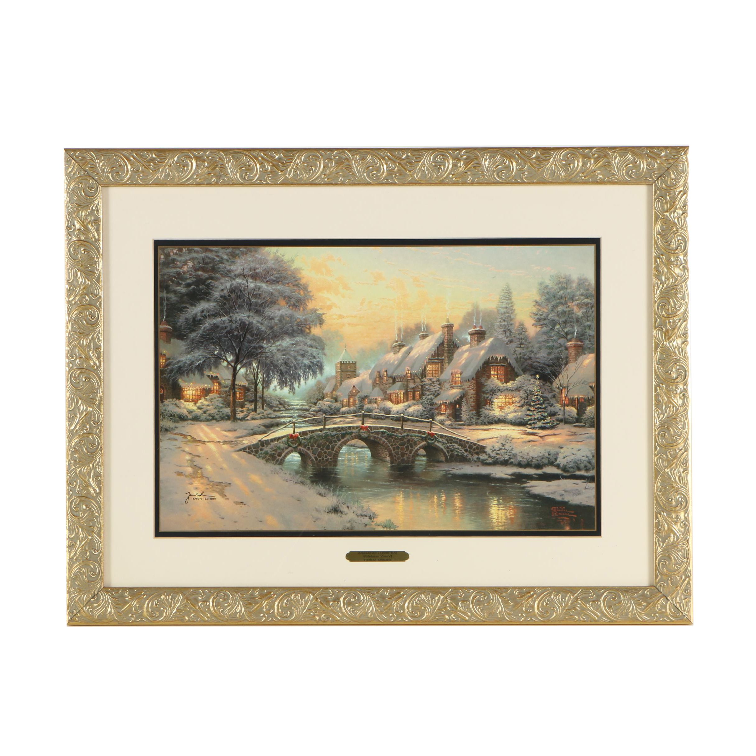 Thomas Kinkade Limited Edition Offset Lithograph "Cobblestone Lane VI"