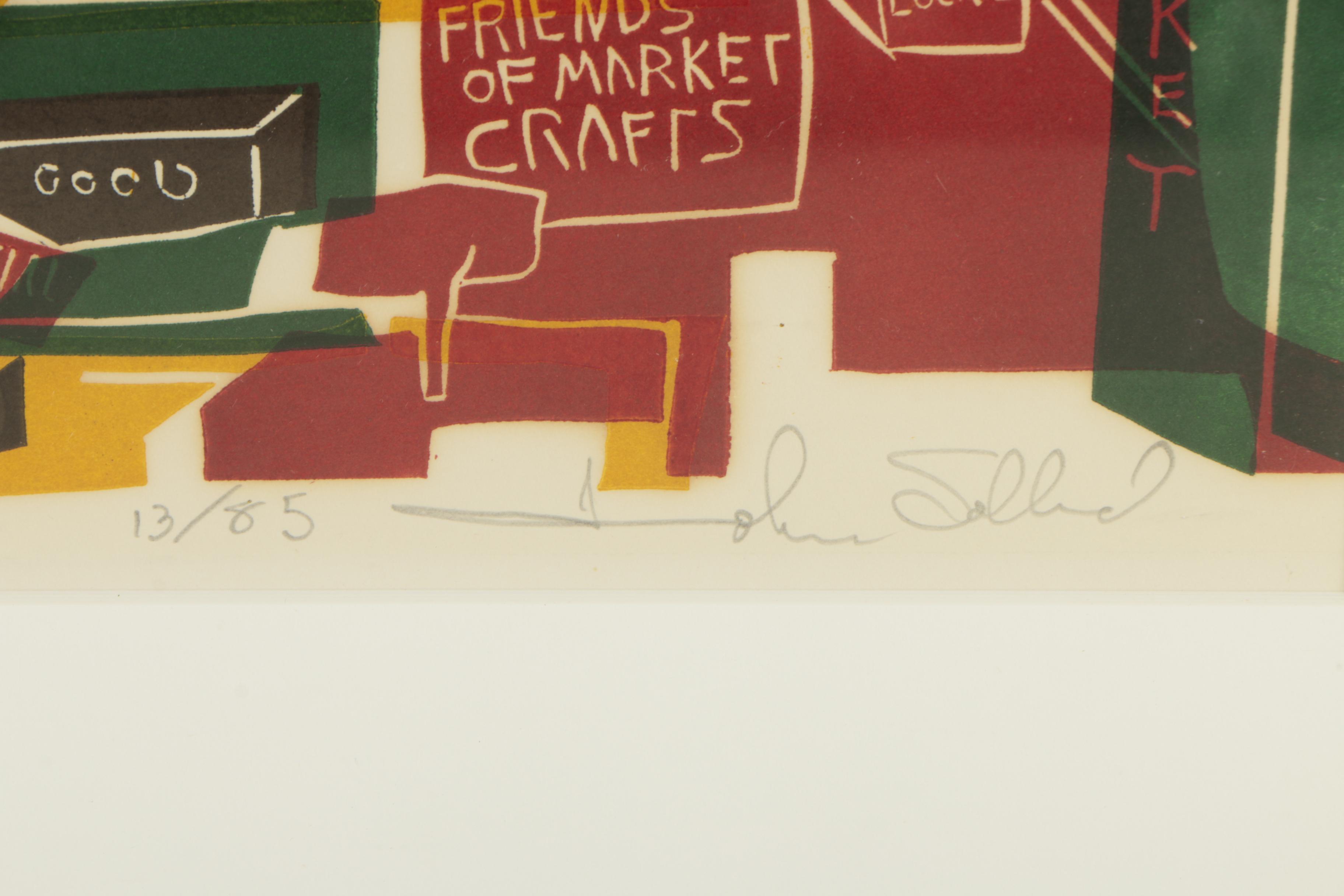 John Sollid Woodblock "Pike Place Market"