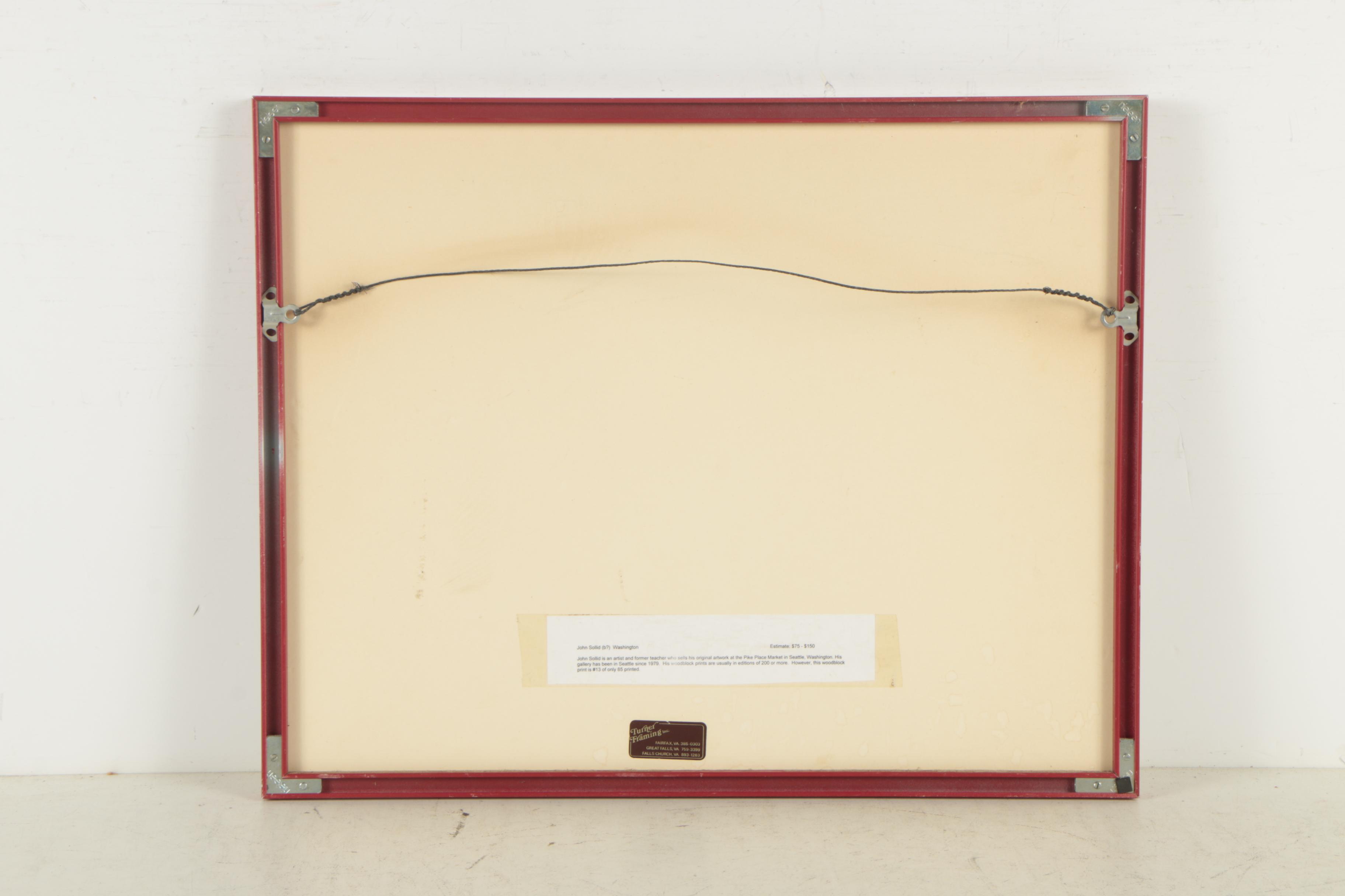 John Sollid Woodblock "Pike Place Market"