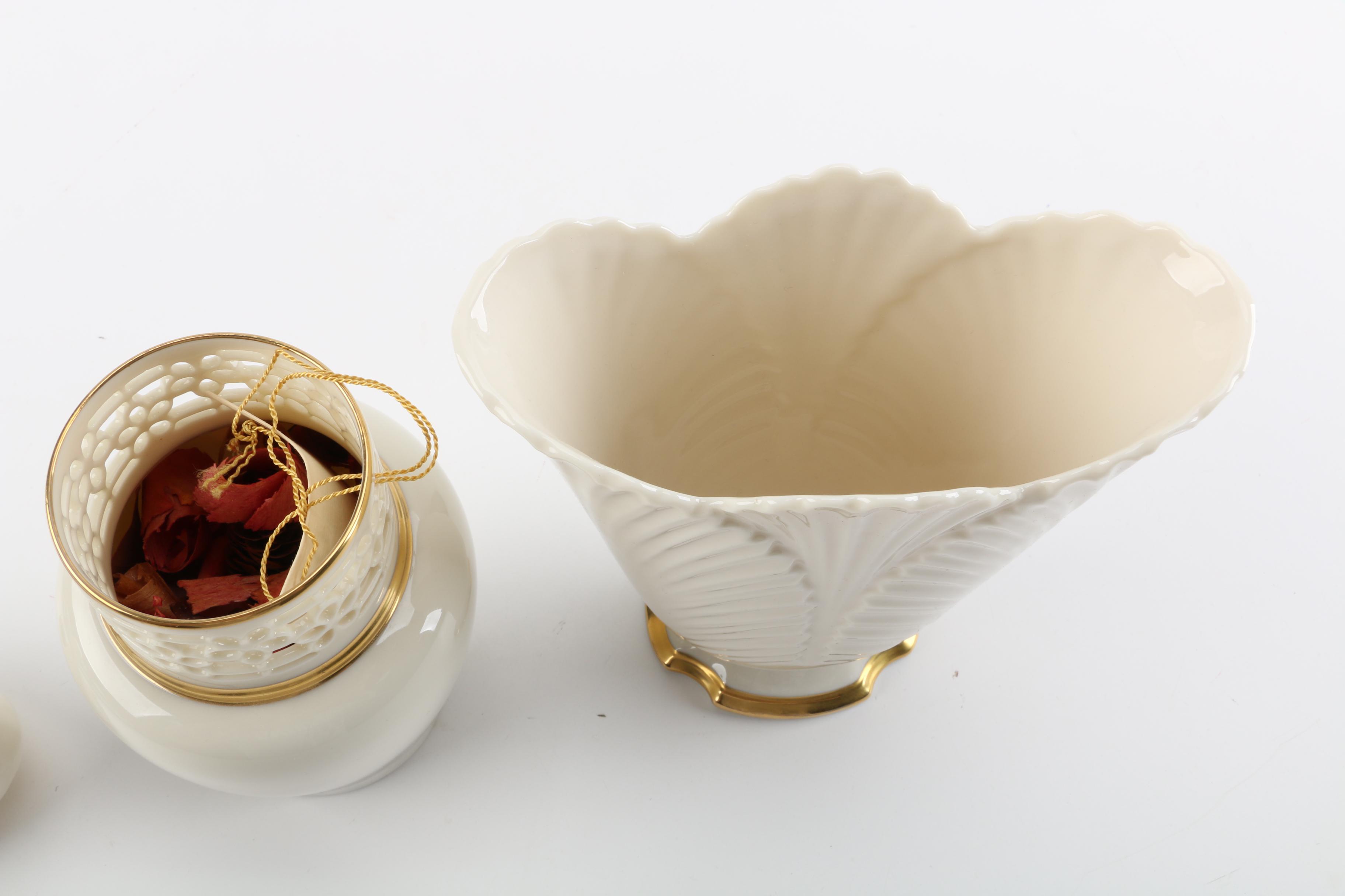 Lenox Swan, Vase, and Potpourri Jar